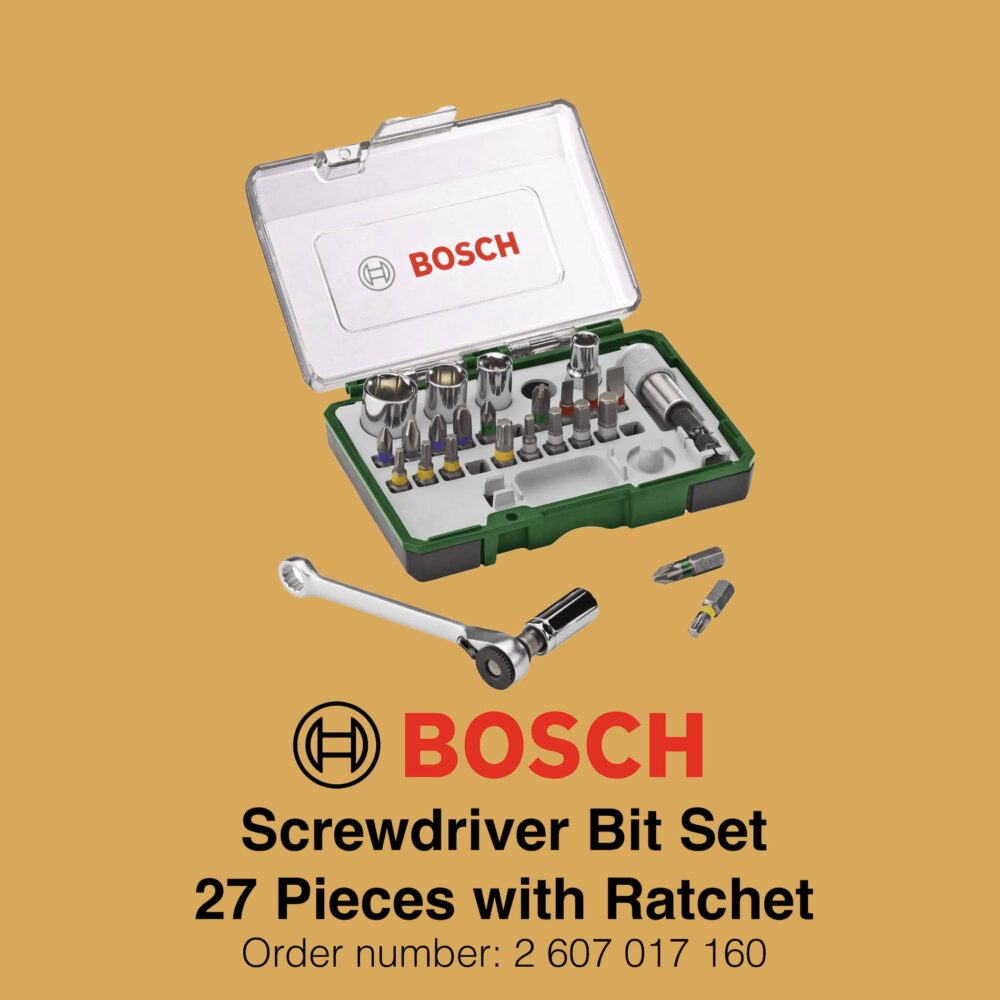 Bosch Screwdriver Bit Set 27 Pieces  - With Ratchet - Gallery Image