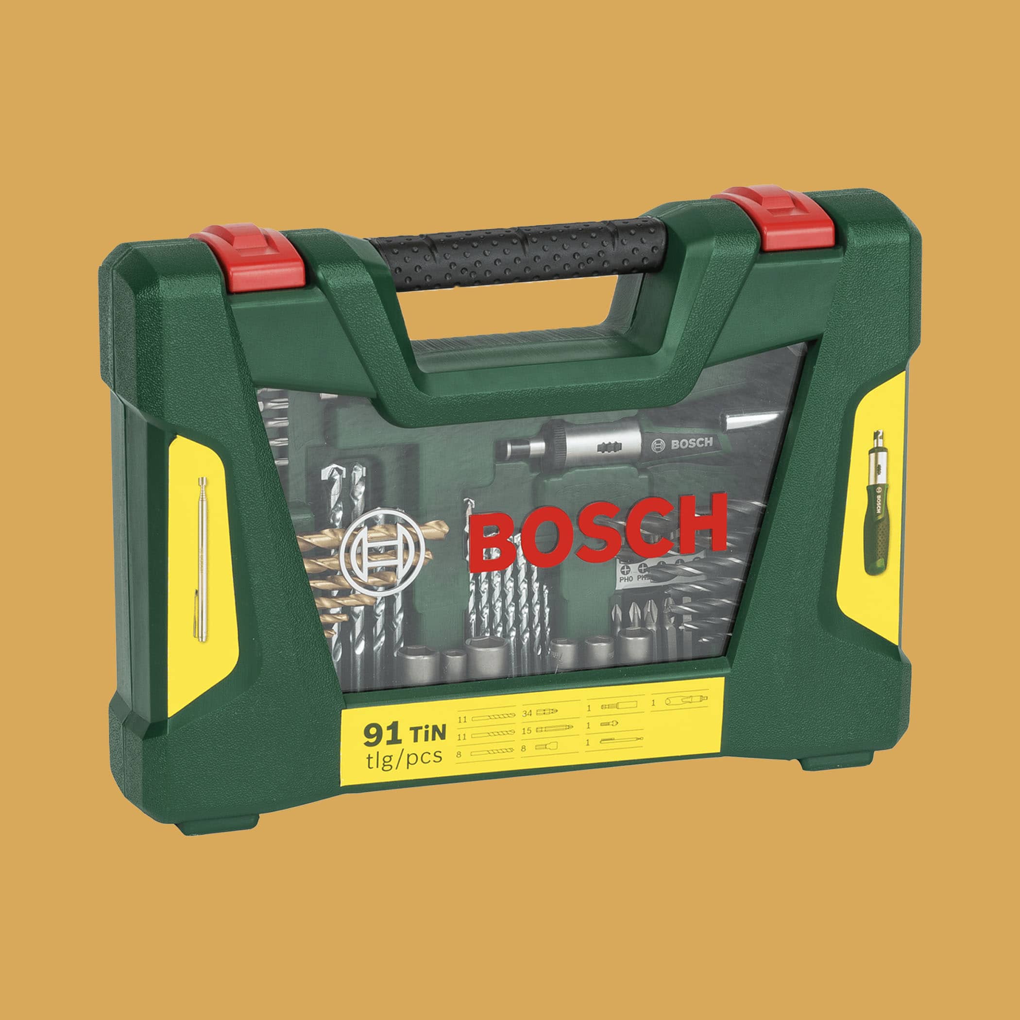 Bosch V Line Drill and Screwdriver Bit Set TiN Coated 91 Pieces - Gallery Image 1