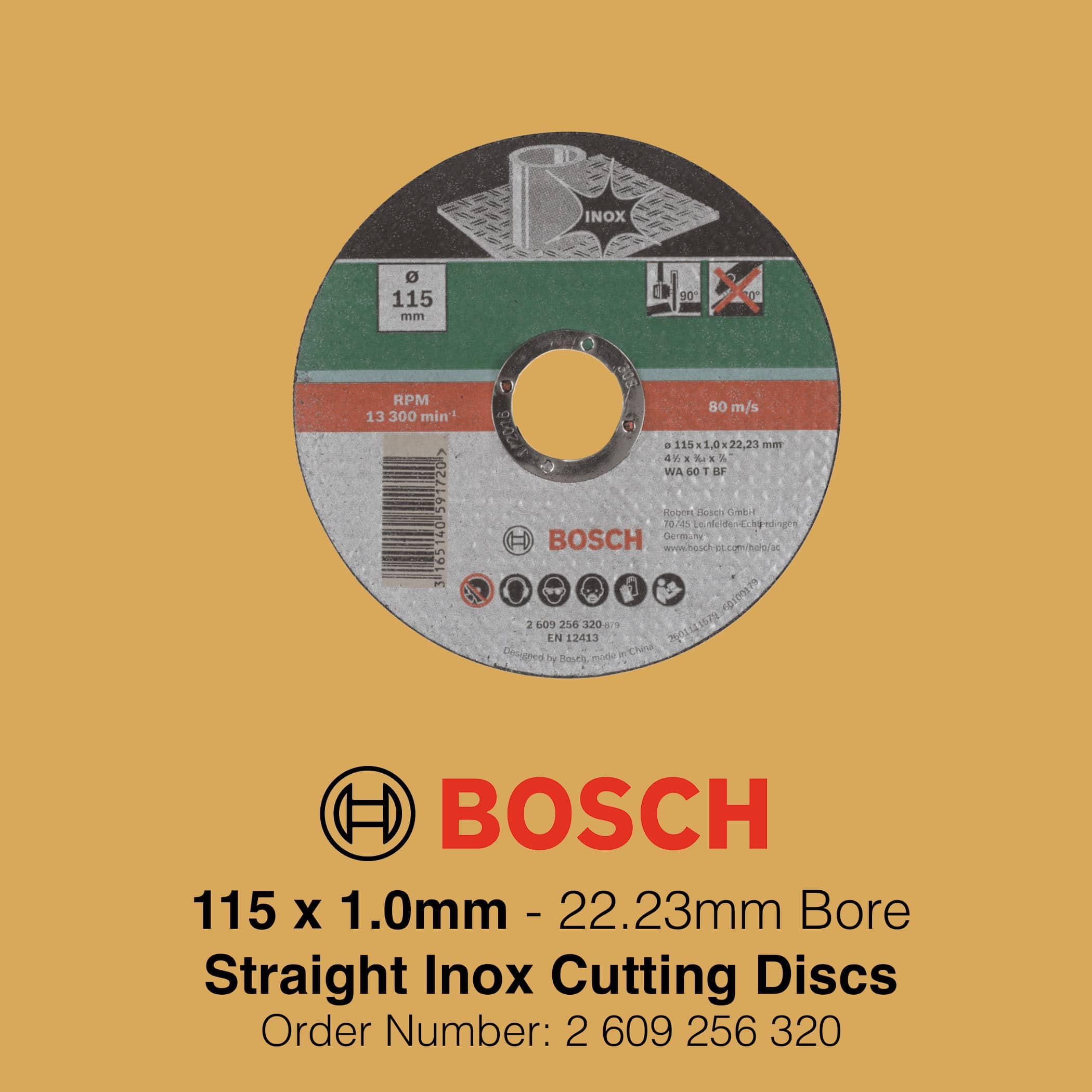Bosch Bonded Cutting Discs Inox Straight - 115mm Gallery Image
