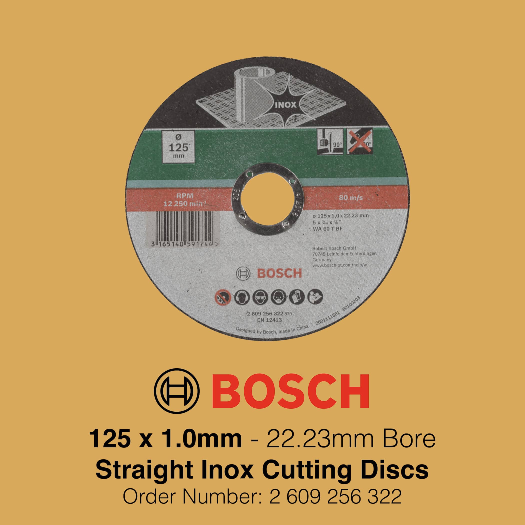 Bosch Bonded Cutting Discs Inox Straight - 125mm Gallery Image