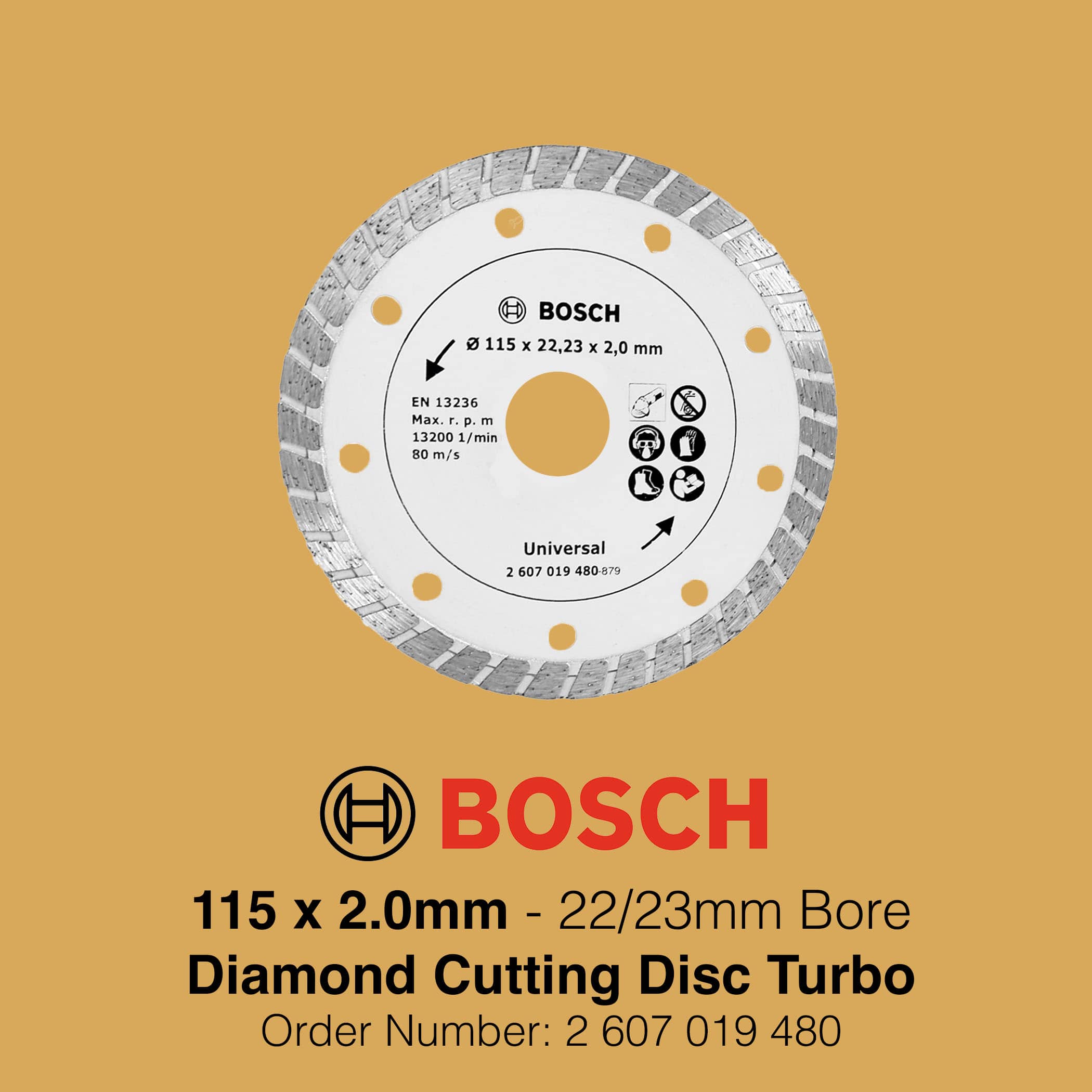 Bosch Diamond Cutting Disc Turbo - 115mm Gallery Image