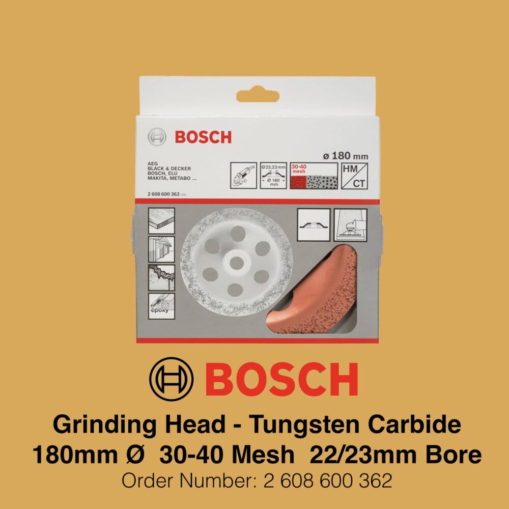 Bosch Grinding Heads Tungsten Carbide - 30-40 Mesh Packaging Image