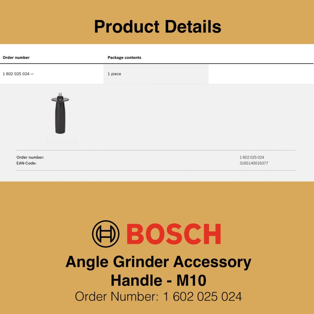 Bosch M10 Angle Grinder Handle - Product Details