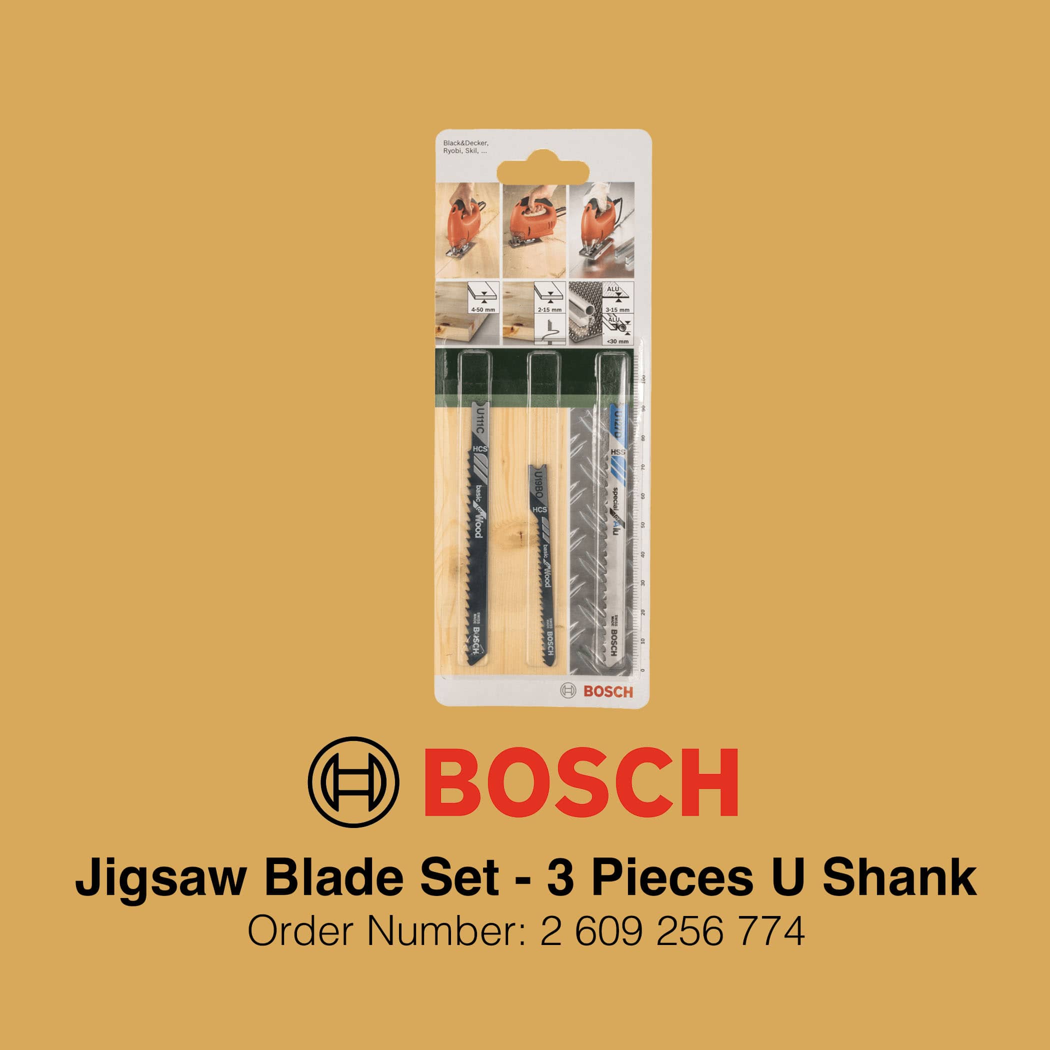 Bosch Jigsaw Blade Set U Shank - Packaging Image