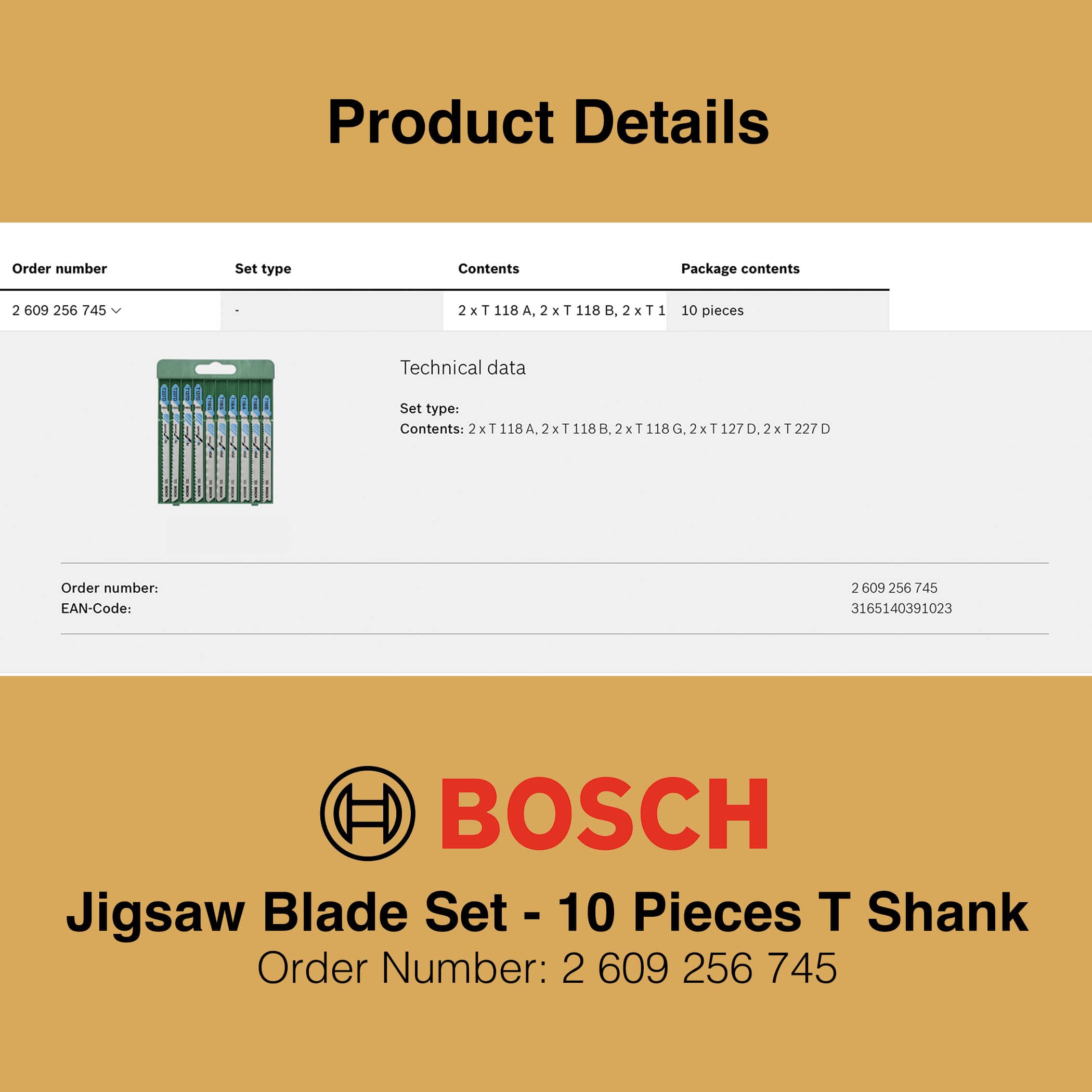 Bosch Jigsaw Blade Set T Shank Metal - Image 4