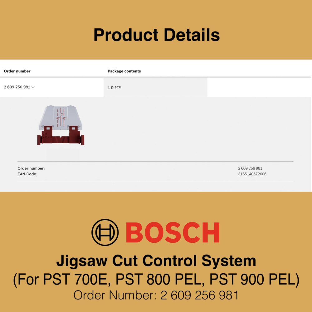 Bosch Jigsaw Cut Control System - Product Details