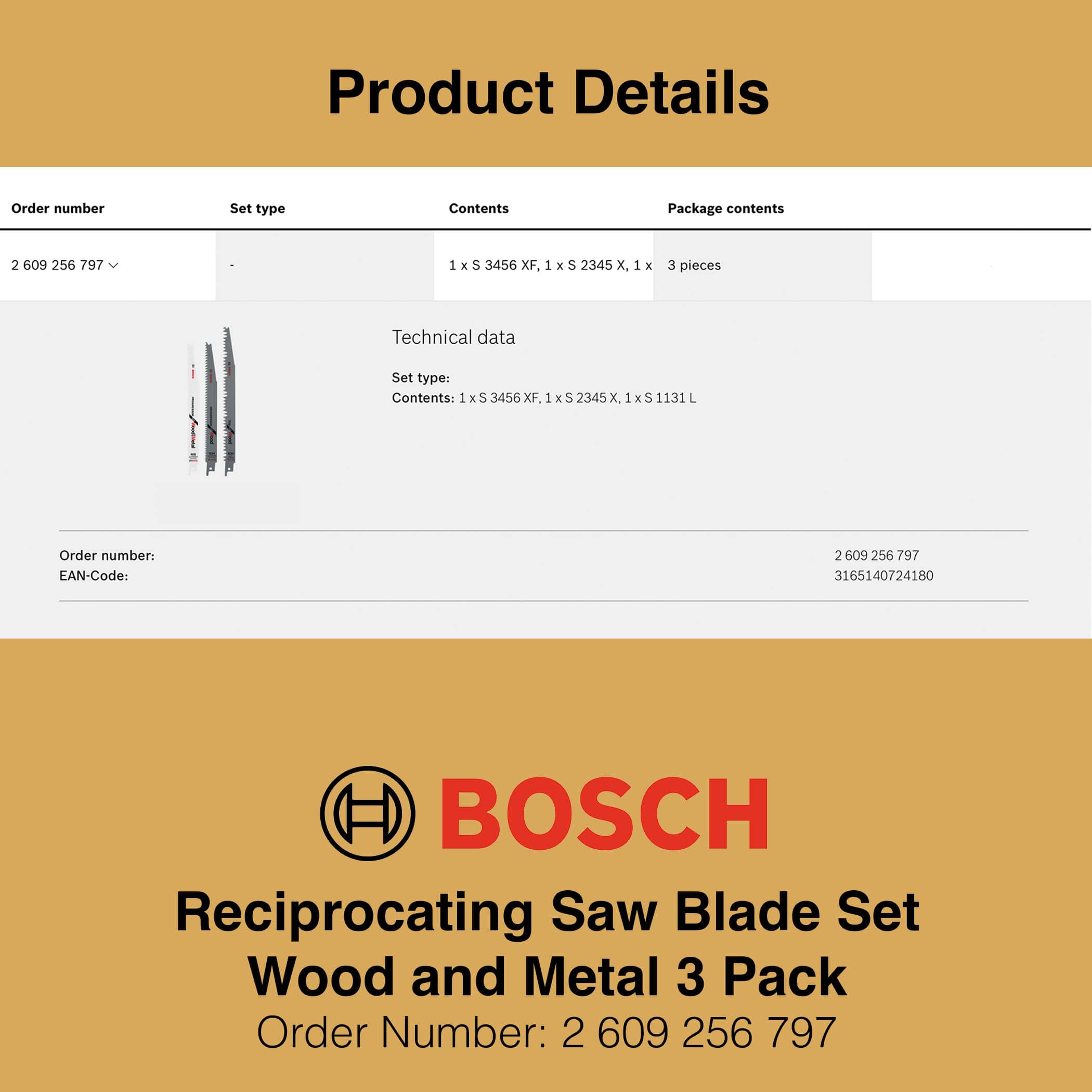 Bosch Reciprocating Saw Blade Set 1 - Packaging Image