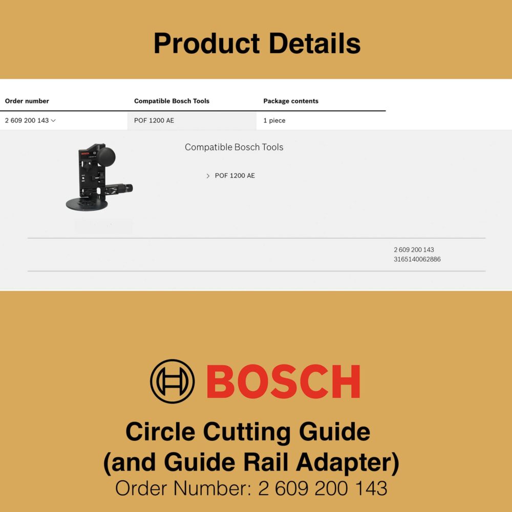 Bosch Router Circle Cutting Guide - Product Details