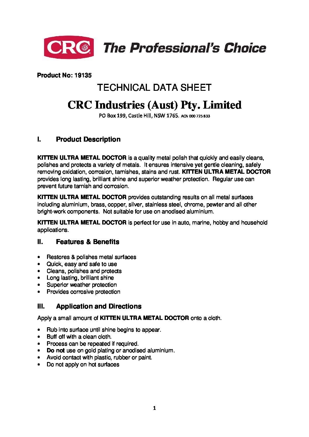 Technical Specifications