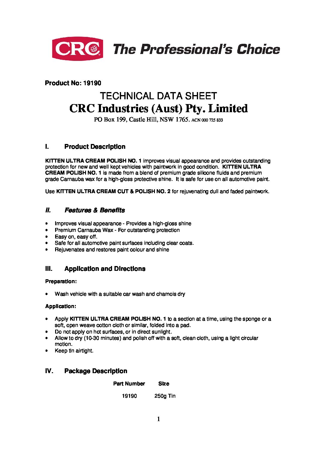 Technical Specifications