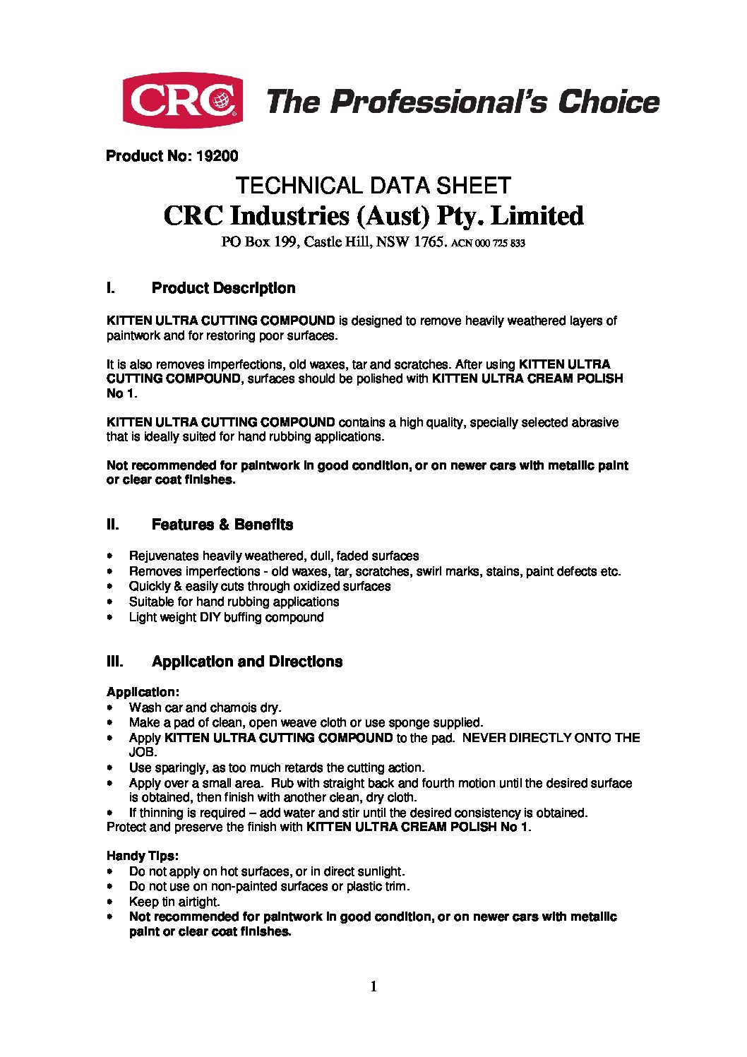 Technical Specifications