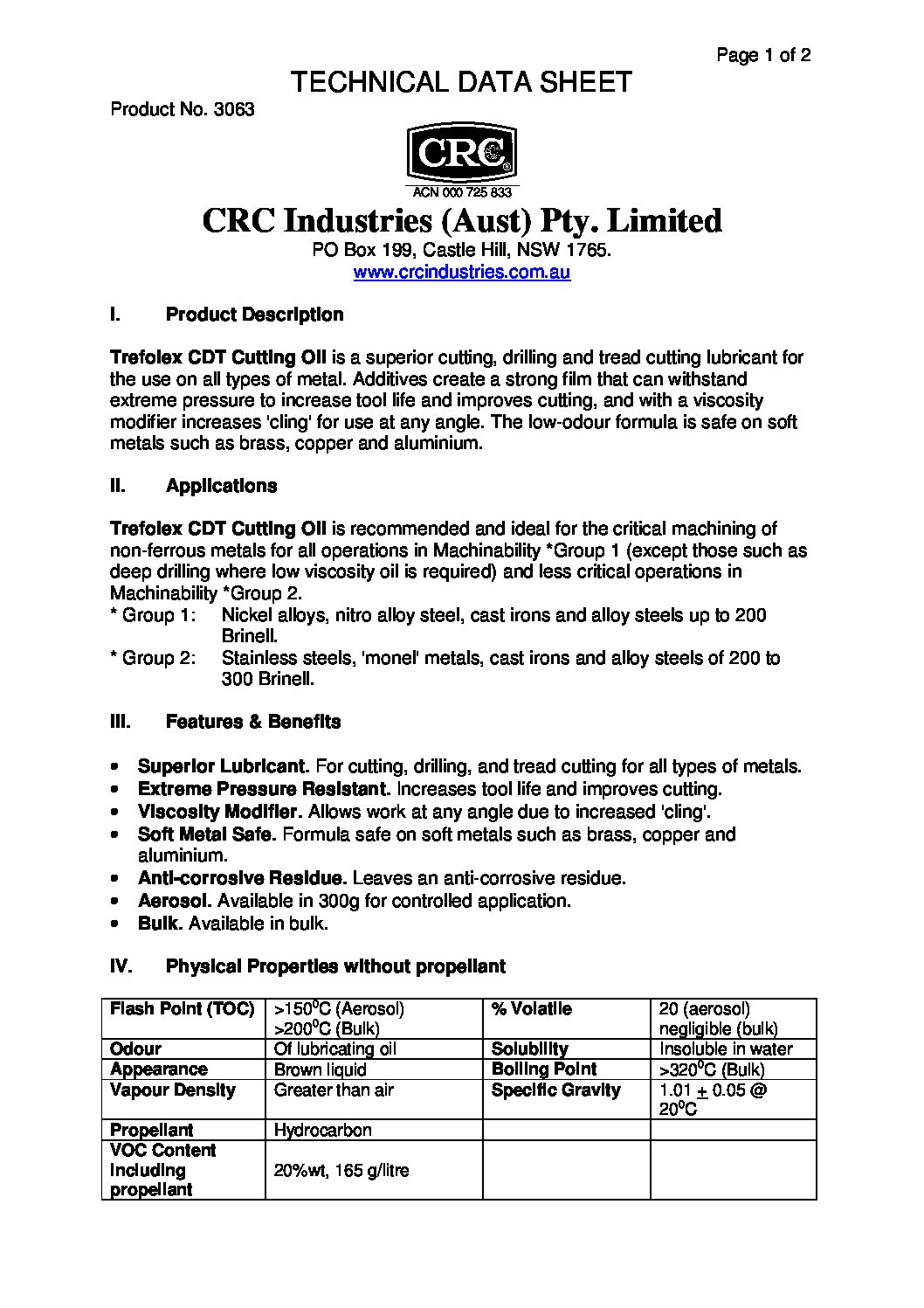 Technical Specifications