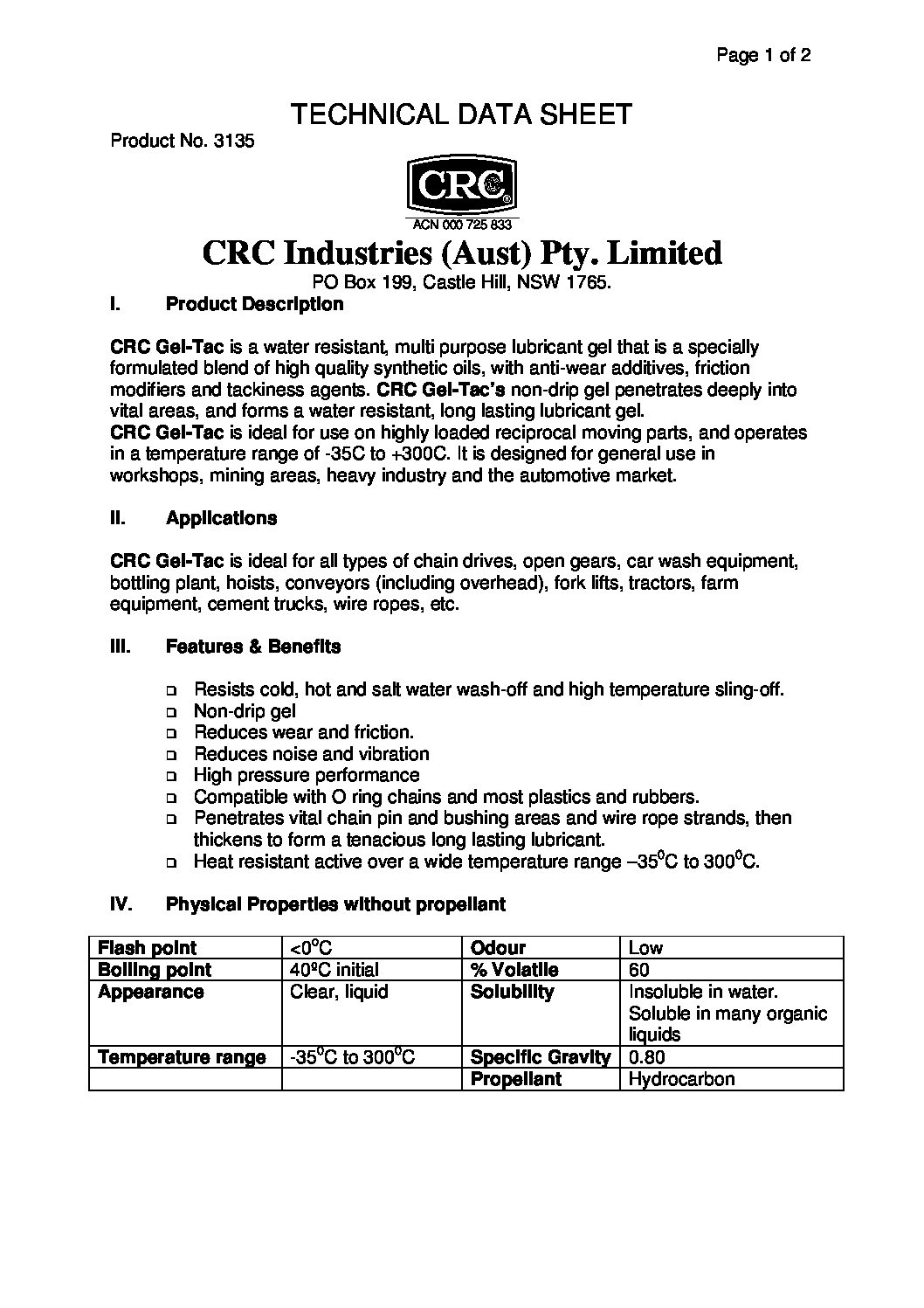 Technical Specifications