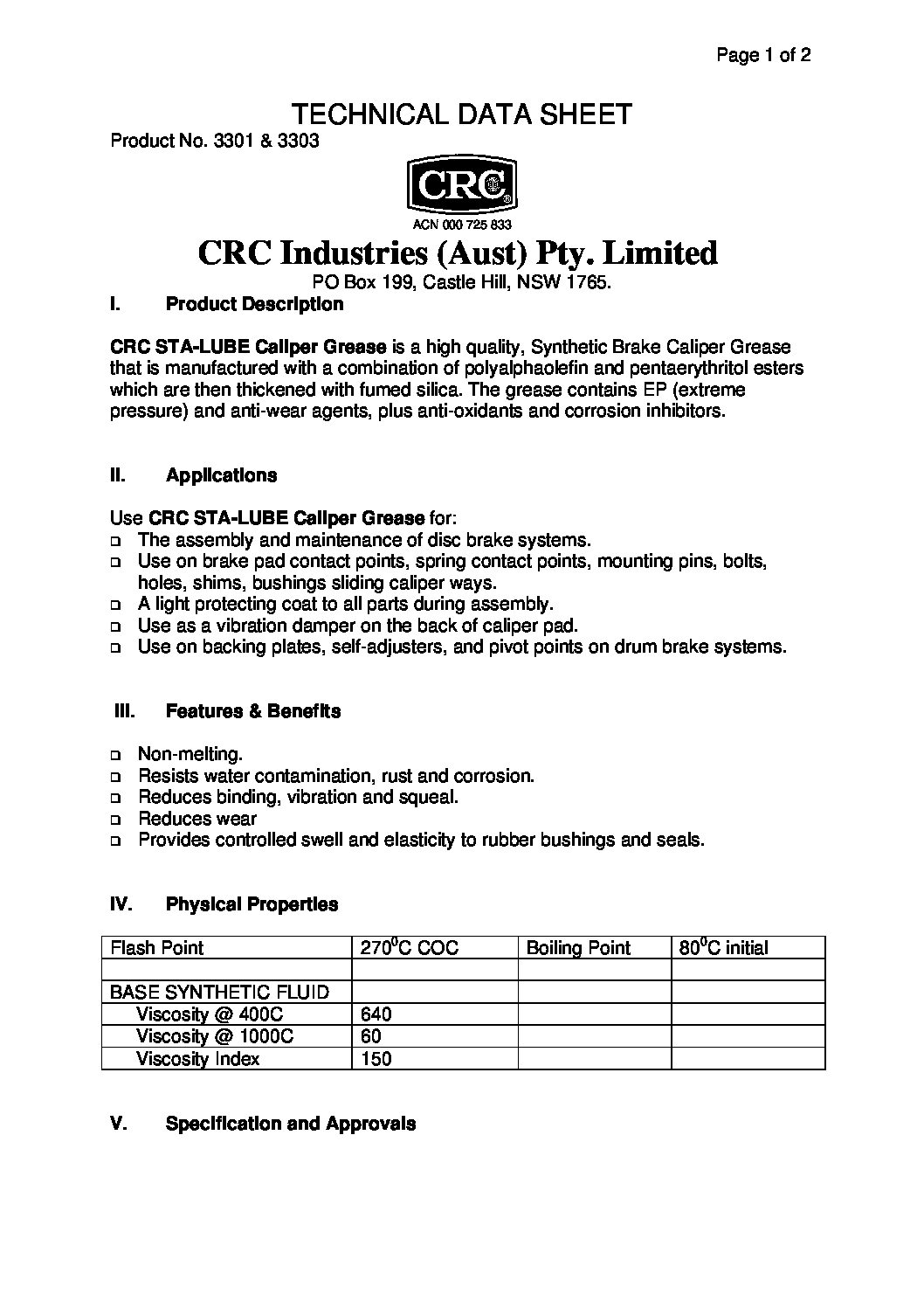 Technical Specifications