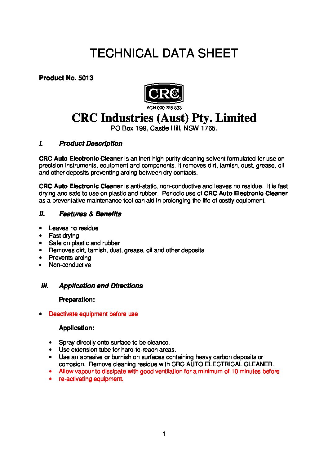 Technical Specifications