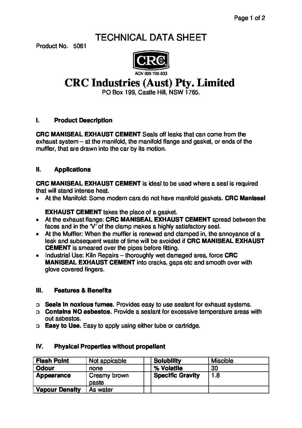 Technical Specifications