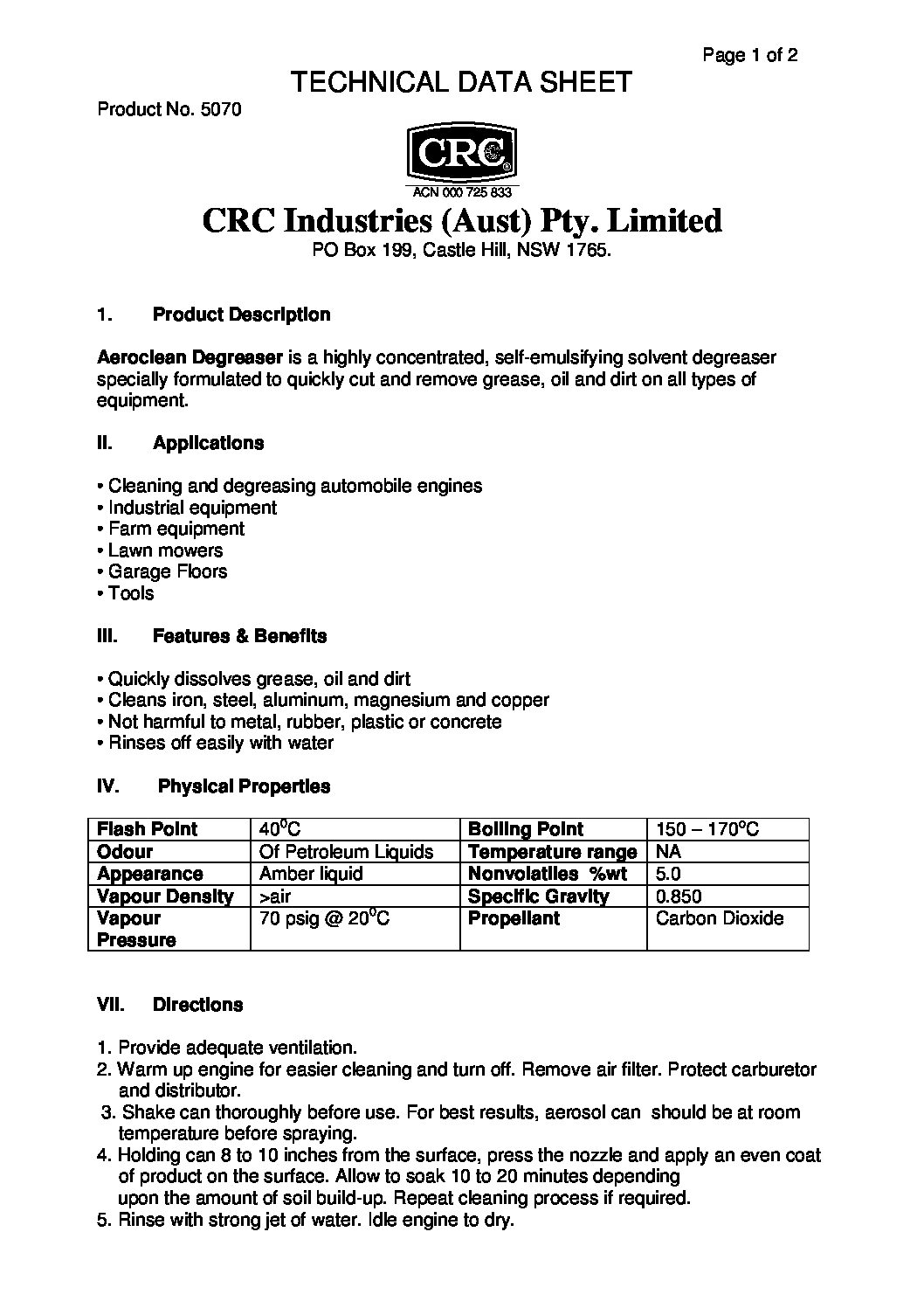 Technical Specifications