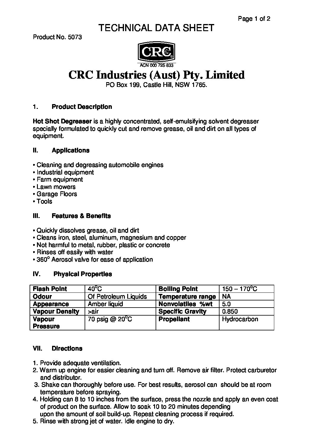 Technical Specifications