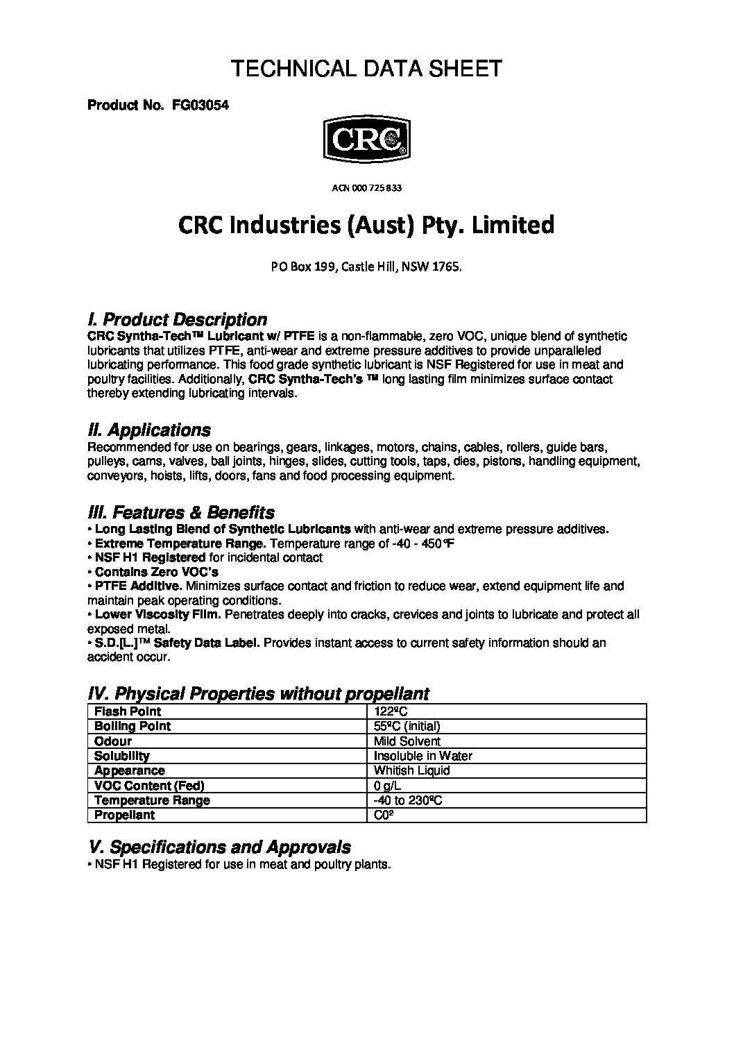 Technical Specifications
