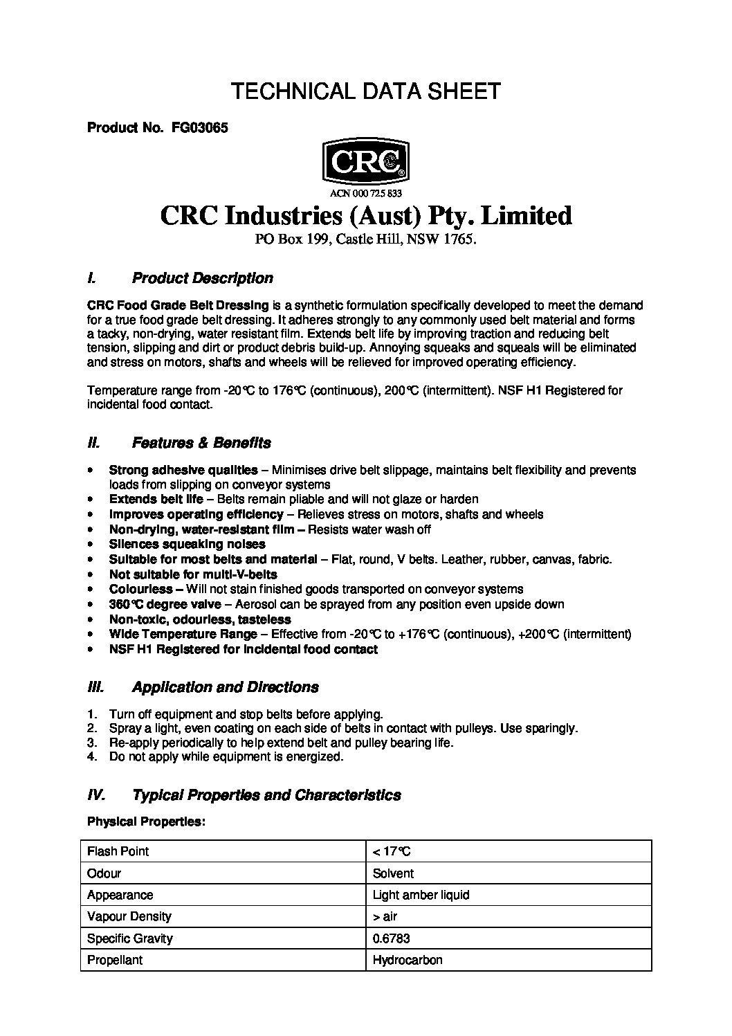 Technical Specifications