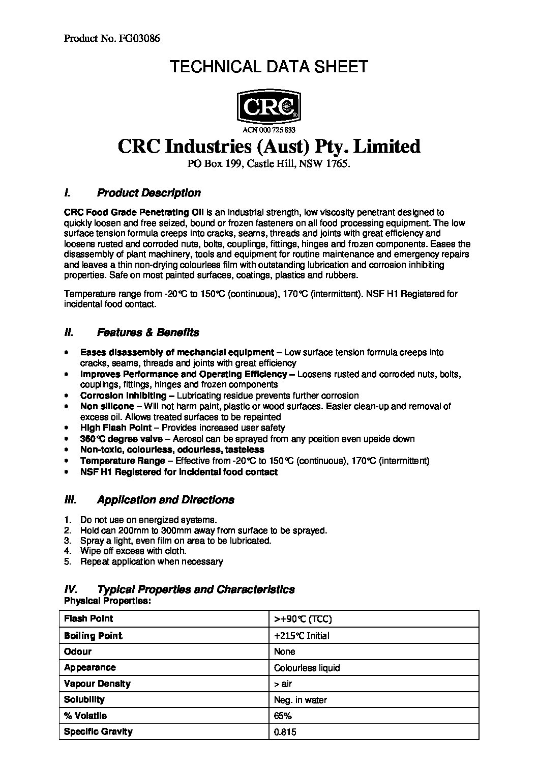 Technical Specifications