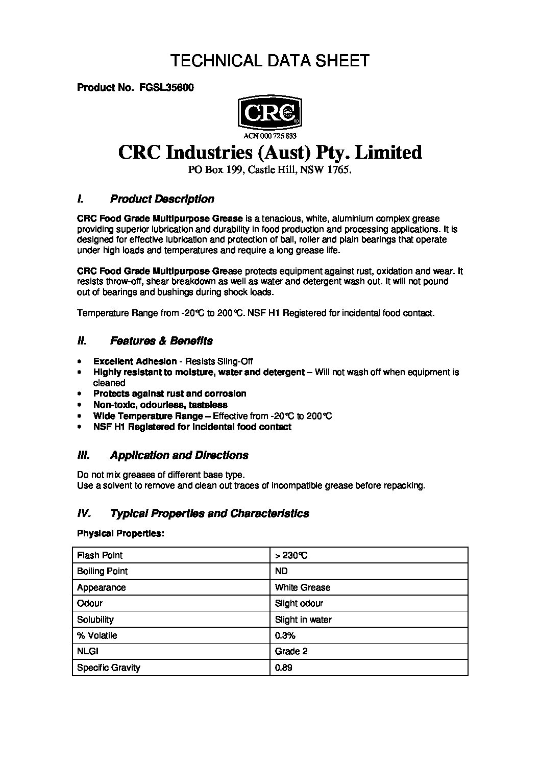 Technical Specifications