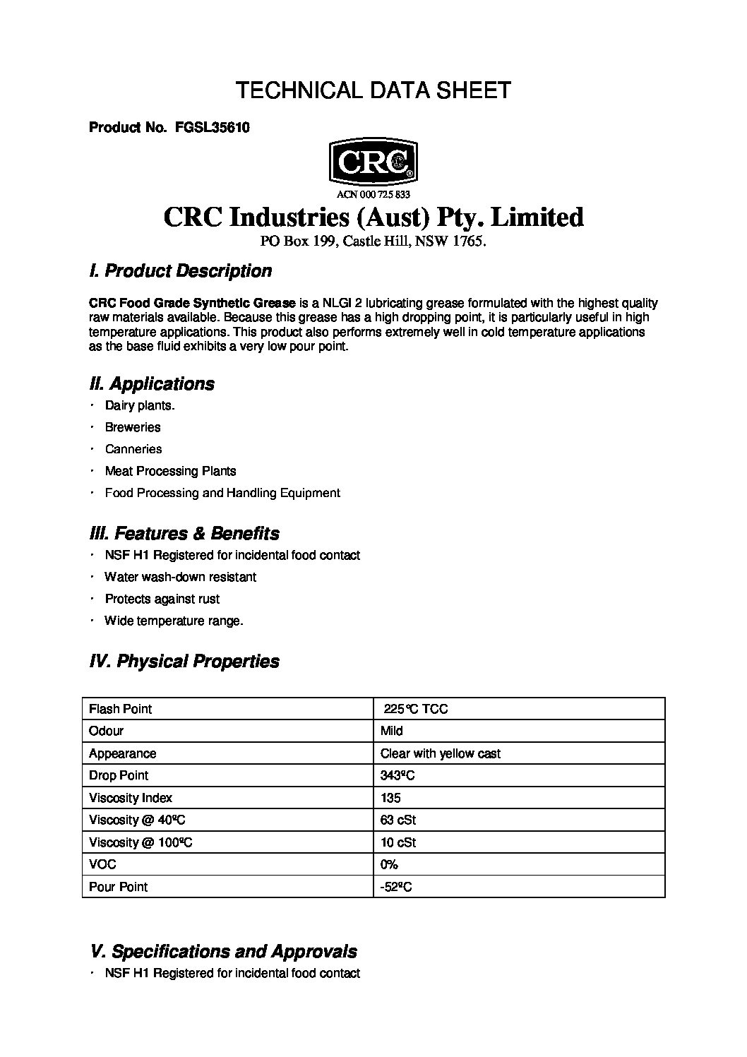 Technical Specifications