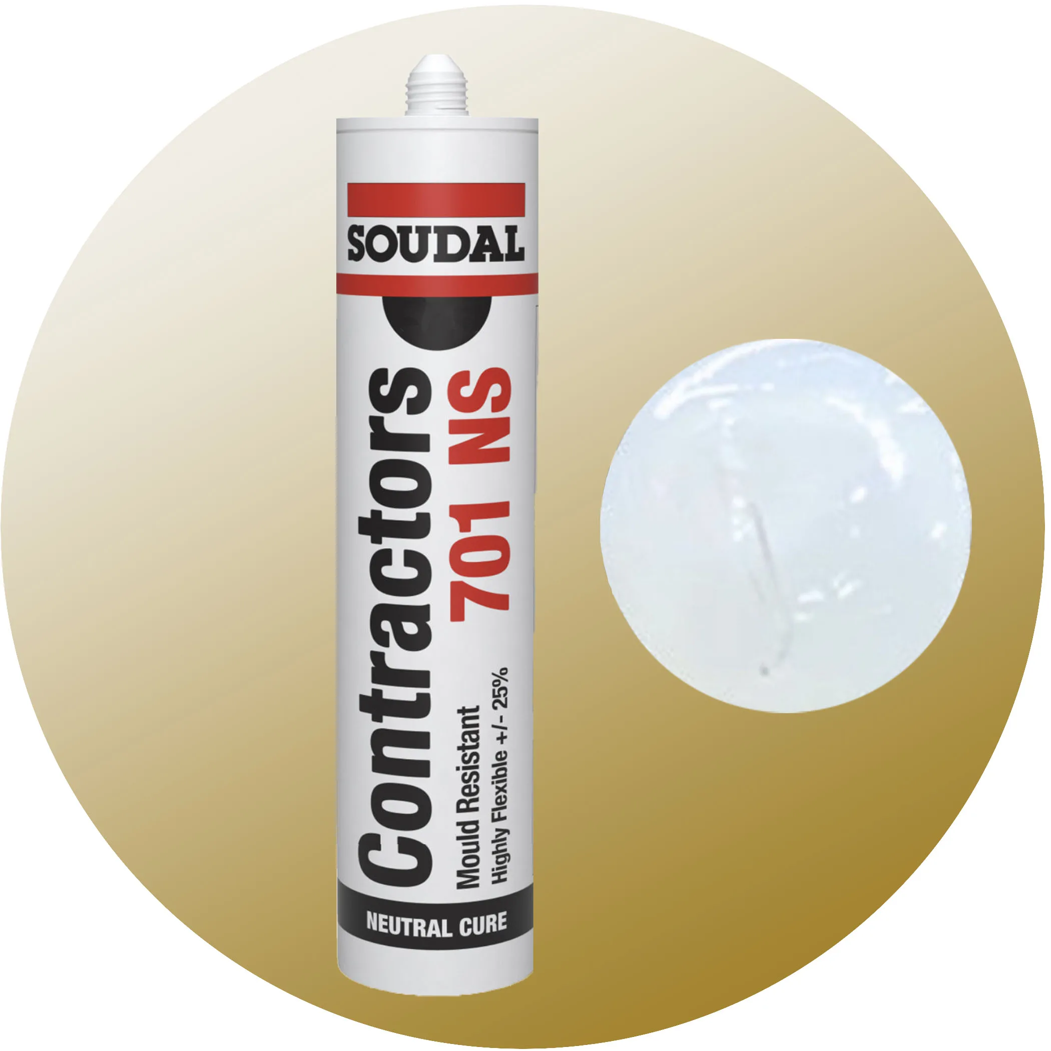 Soudal Contractors 701 NS Silicone - Translucent Single Cartridge Variation Image