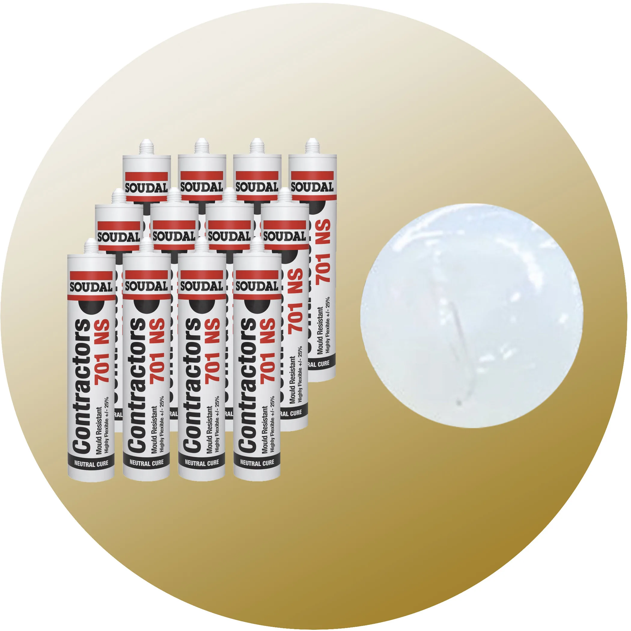 Soudal Contractors 701 NS Silicone - Translucent 12 Pack Variation Image