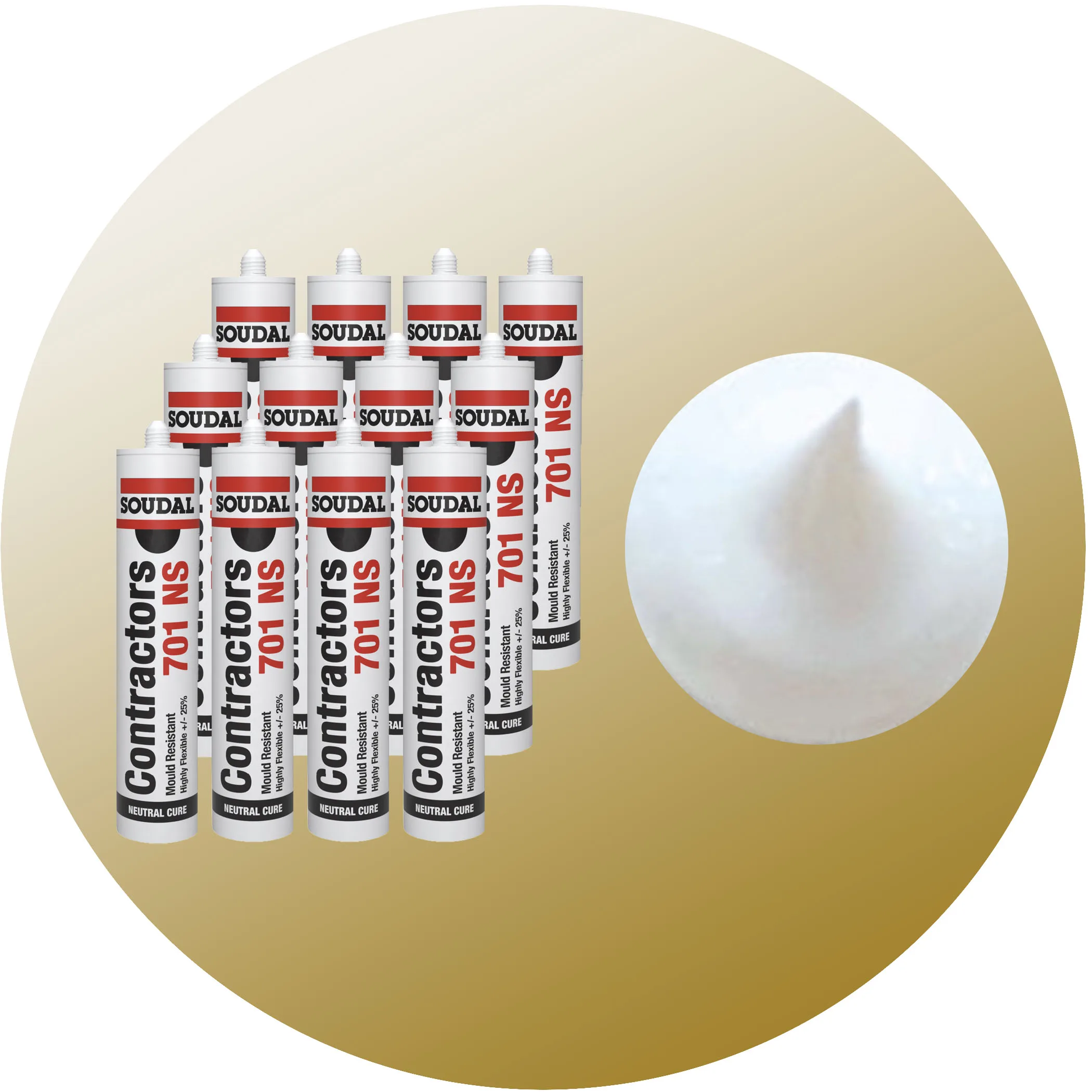 Soudal Contractors 701 NS Silicone - Brilliant White 12 Pack Variation Image