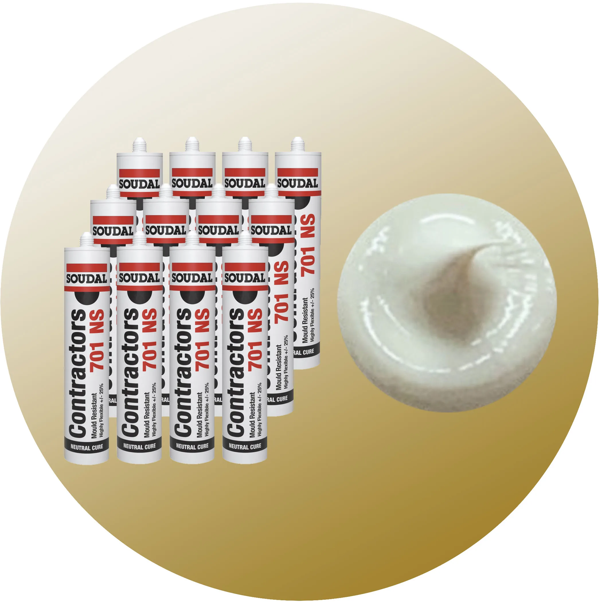 Soudal Contractors 701 NS Silicone - Almond Ivory 12 Pack Variation Image