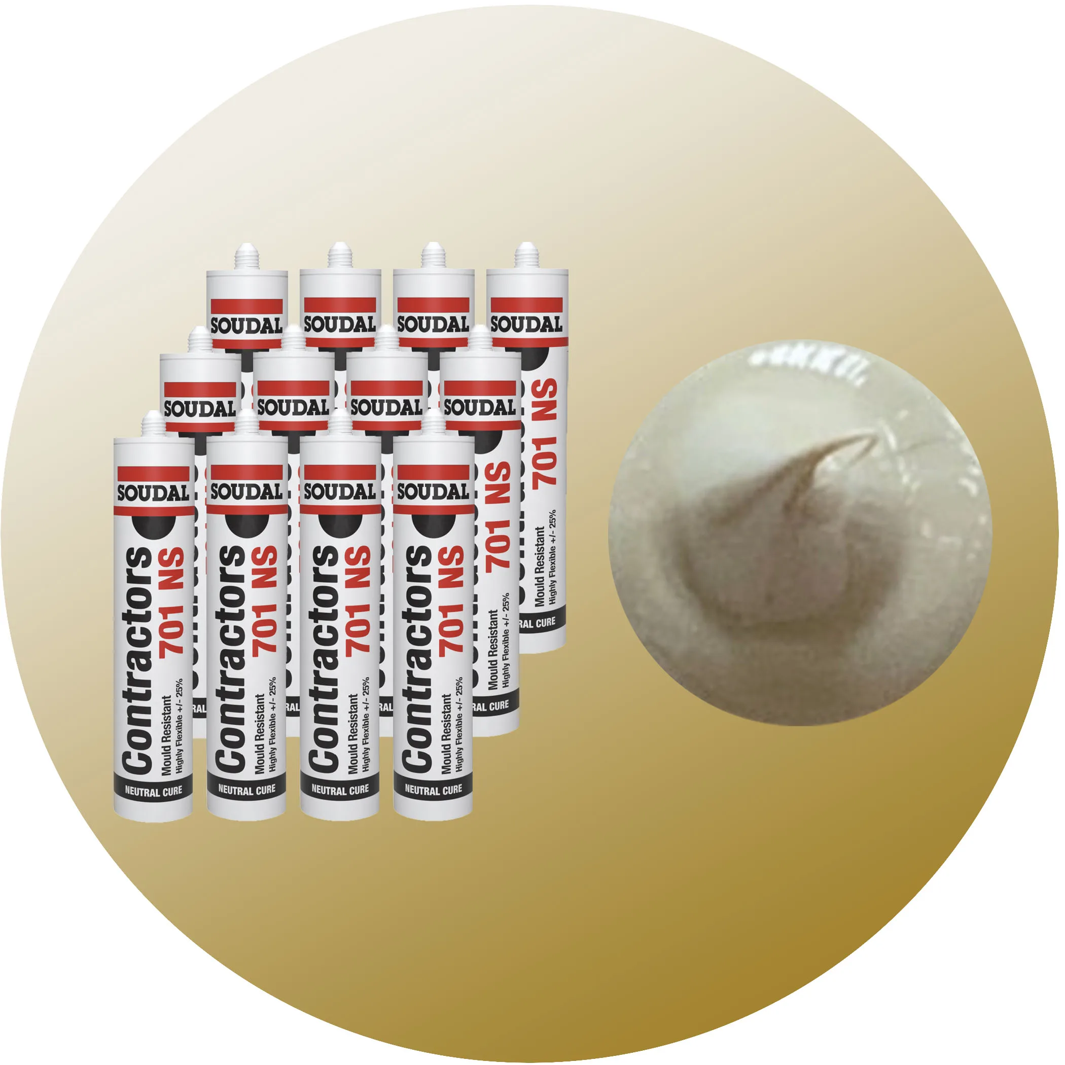 Soudal Contractors 701 NS Silicone - Beige 12 Pack Variation Image