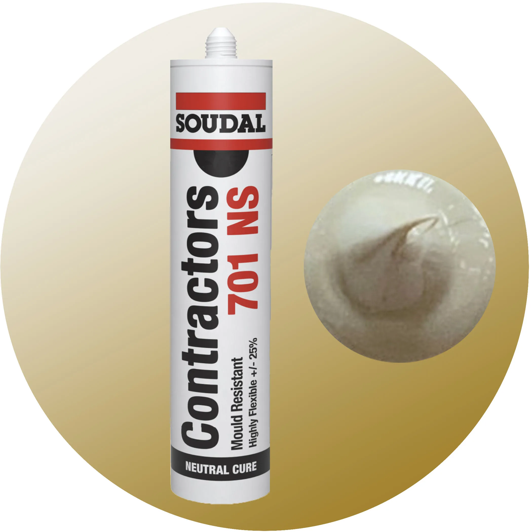 Soudal Contractors 701 NS Silicone - Beige Single Cartridge Variation Image