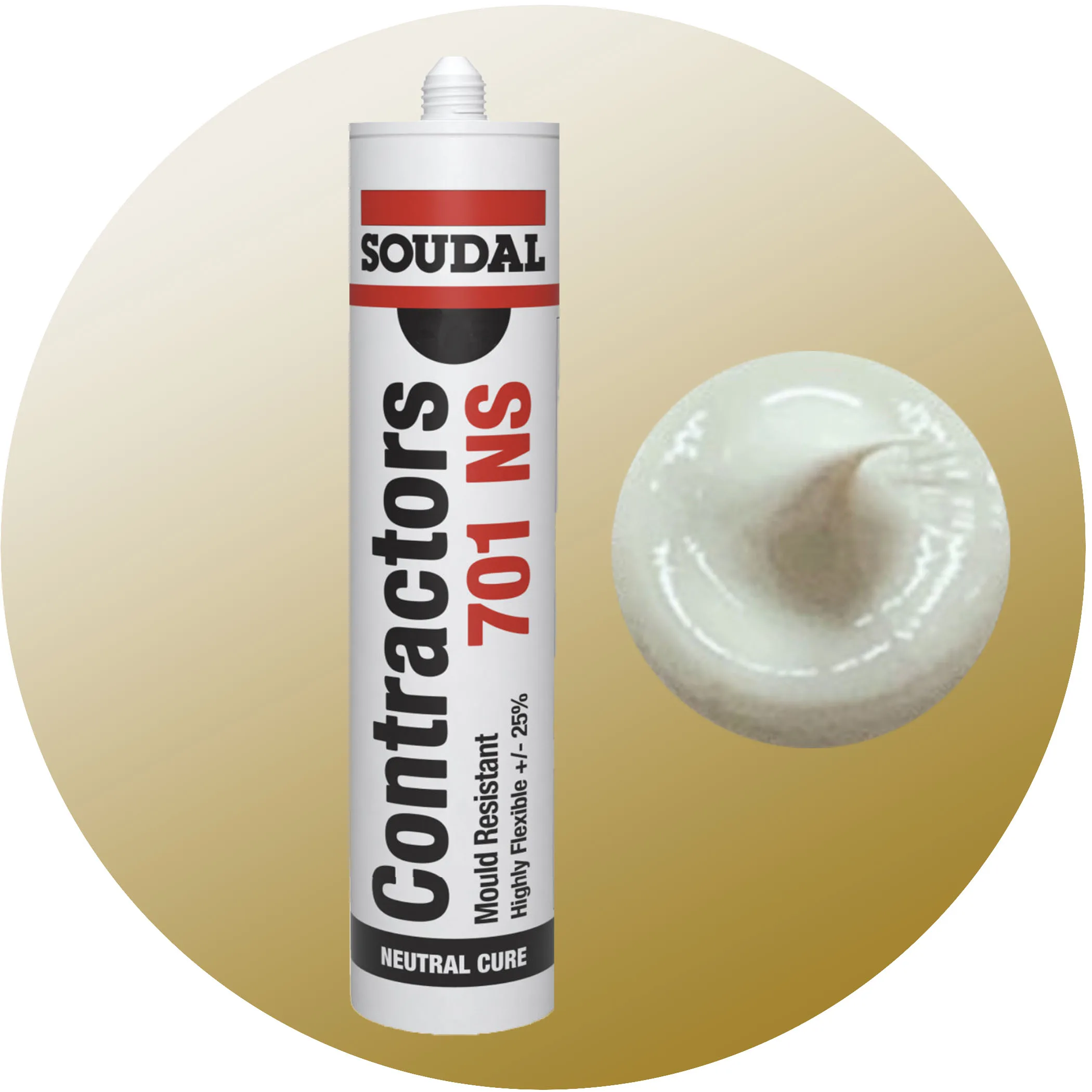 Soudal Contractors 701 NS Silicone - Almond Ivory Single Cartridge Variation Image