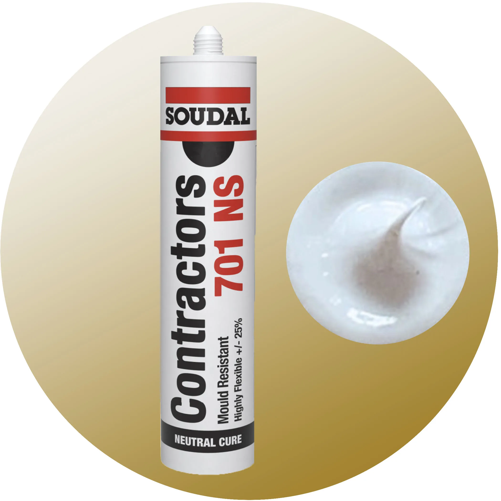 Soudal Contractors 701 NS Silicone - Tile Grey Single Cartridge Variation Image
