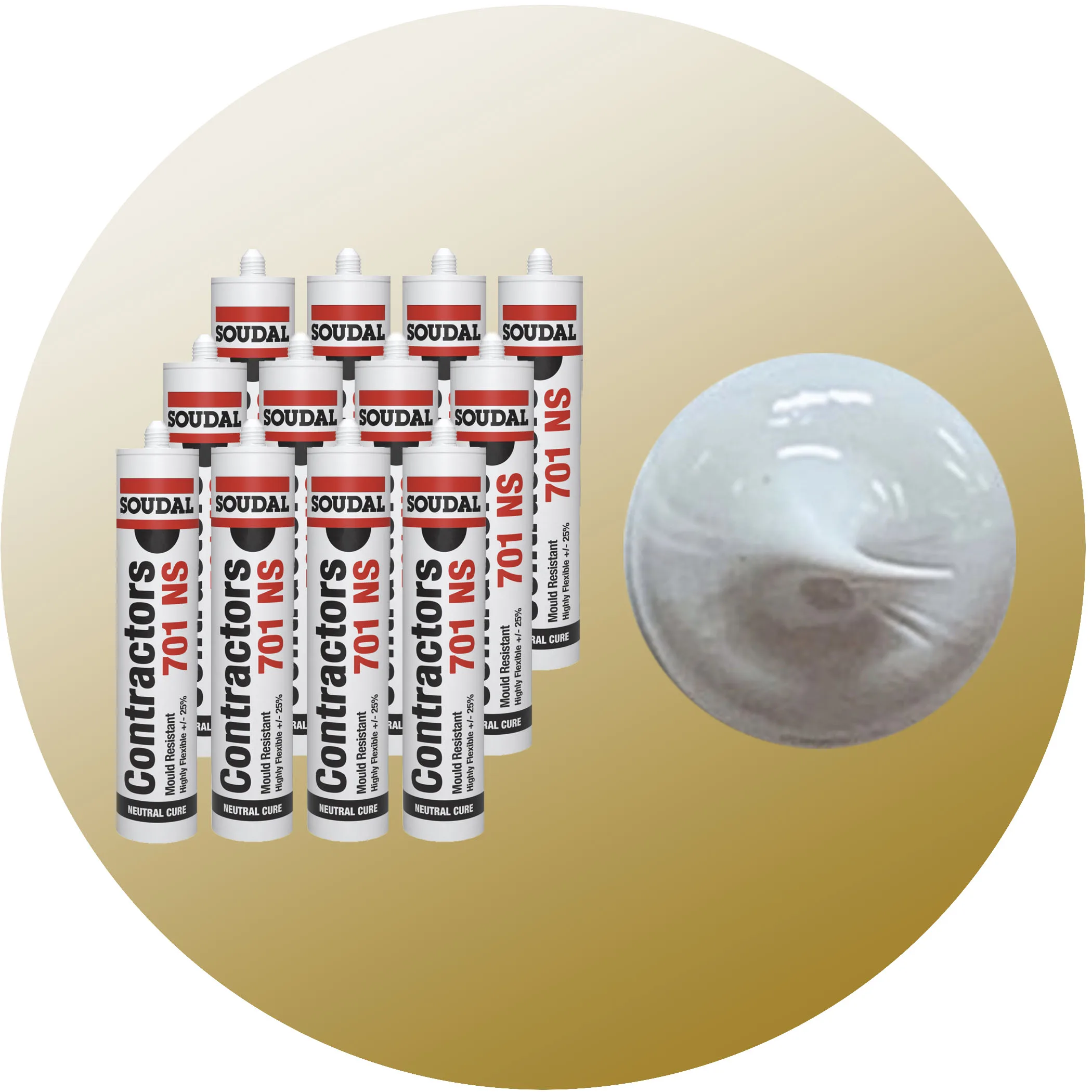 Soudal Contractors 701 NS Silicone - Grey 12 Pack Variation Image