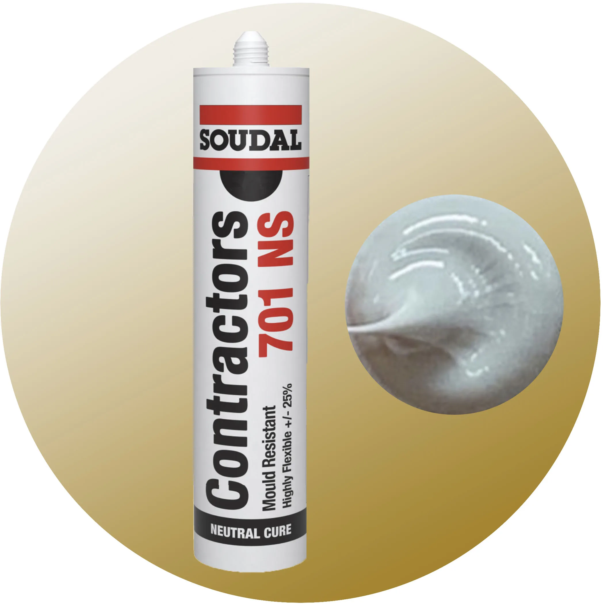 Soudal Contractors 701 NS Silicone - Medium Grey Single Cartridge Variation Image