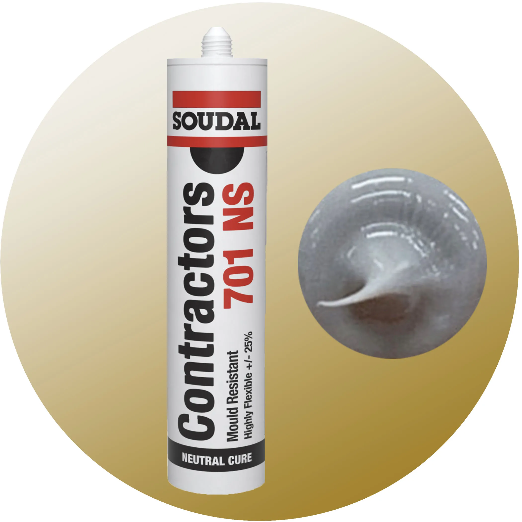 Soudal Contractors 701 NS Silicone - Cement Grey Single Cartridge Variation Image