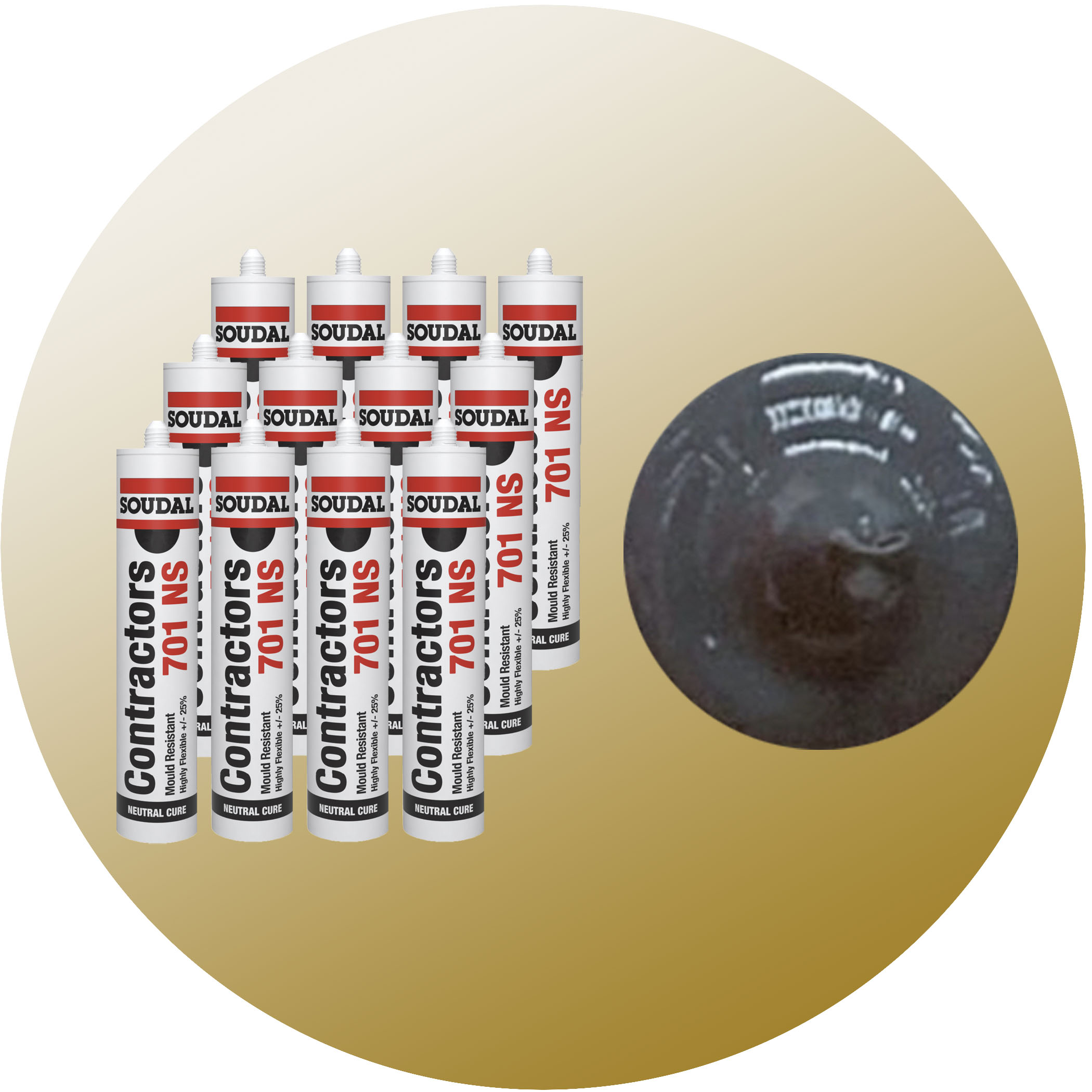 Soudal Contractors 701 NS Silicone - Pewter 12 Pack Variation Image