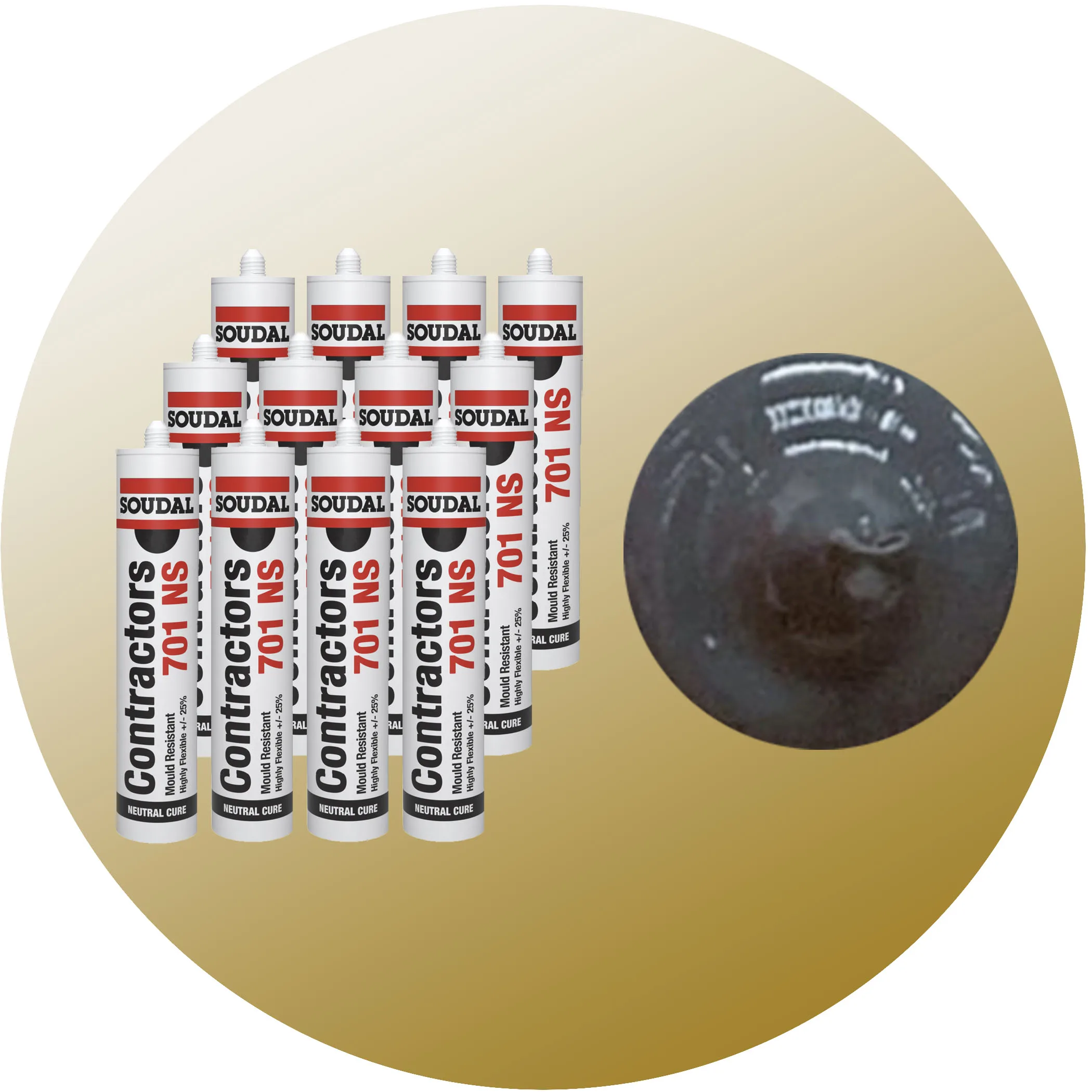Soudal Contractors 701 NS Silicone - Pewter 12 Pack Variation Image