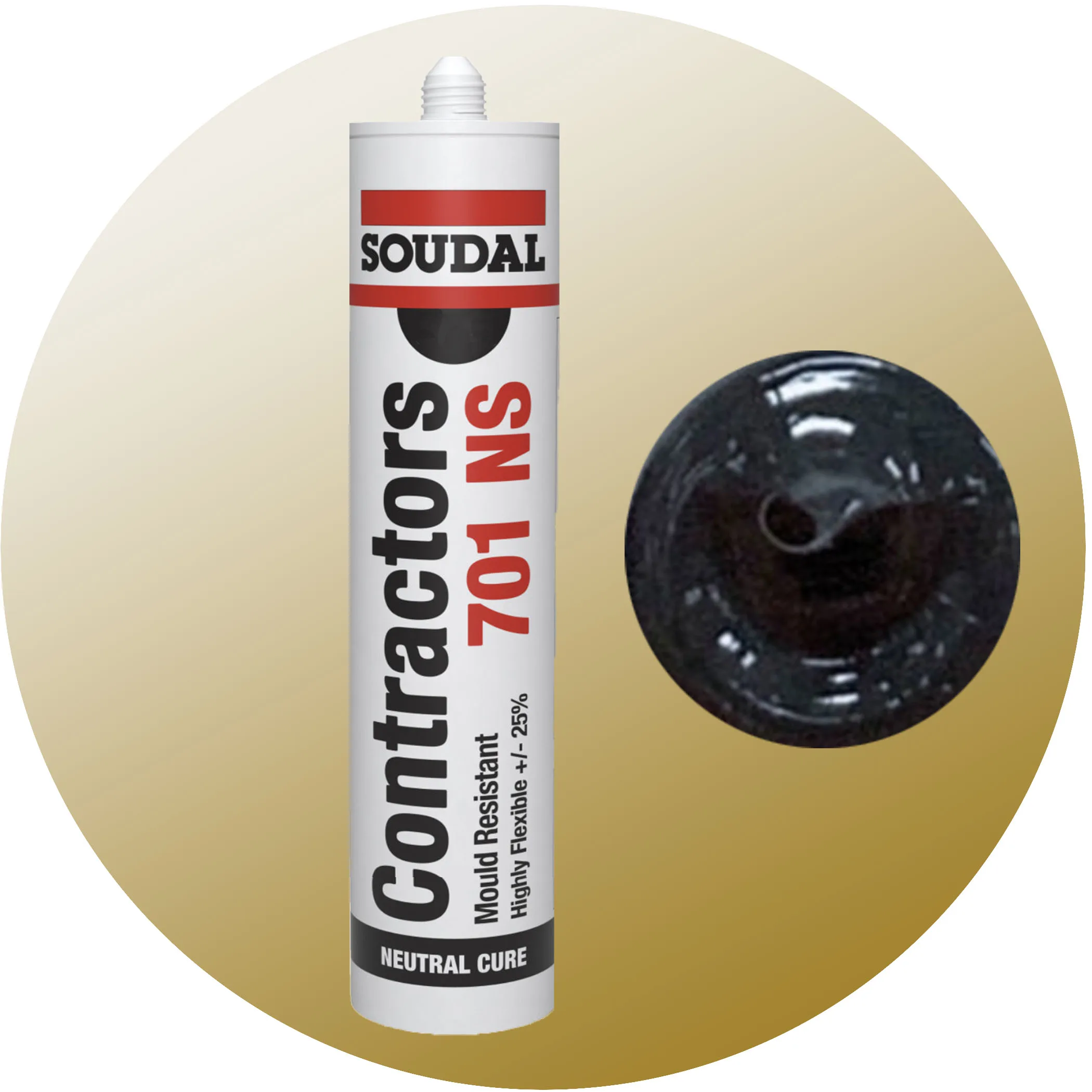 Soudal Contractors 701 NS Silicone - Charcoal Single Cartridge Variation Image