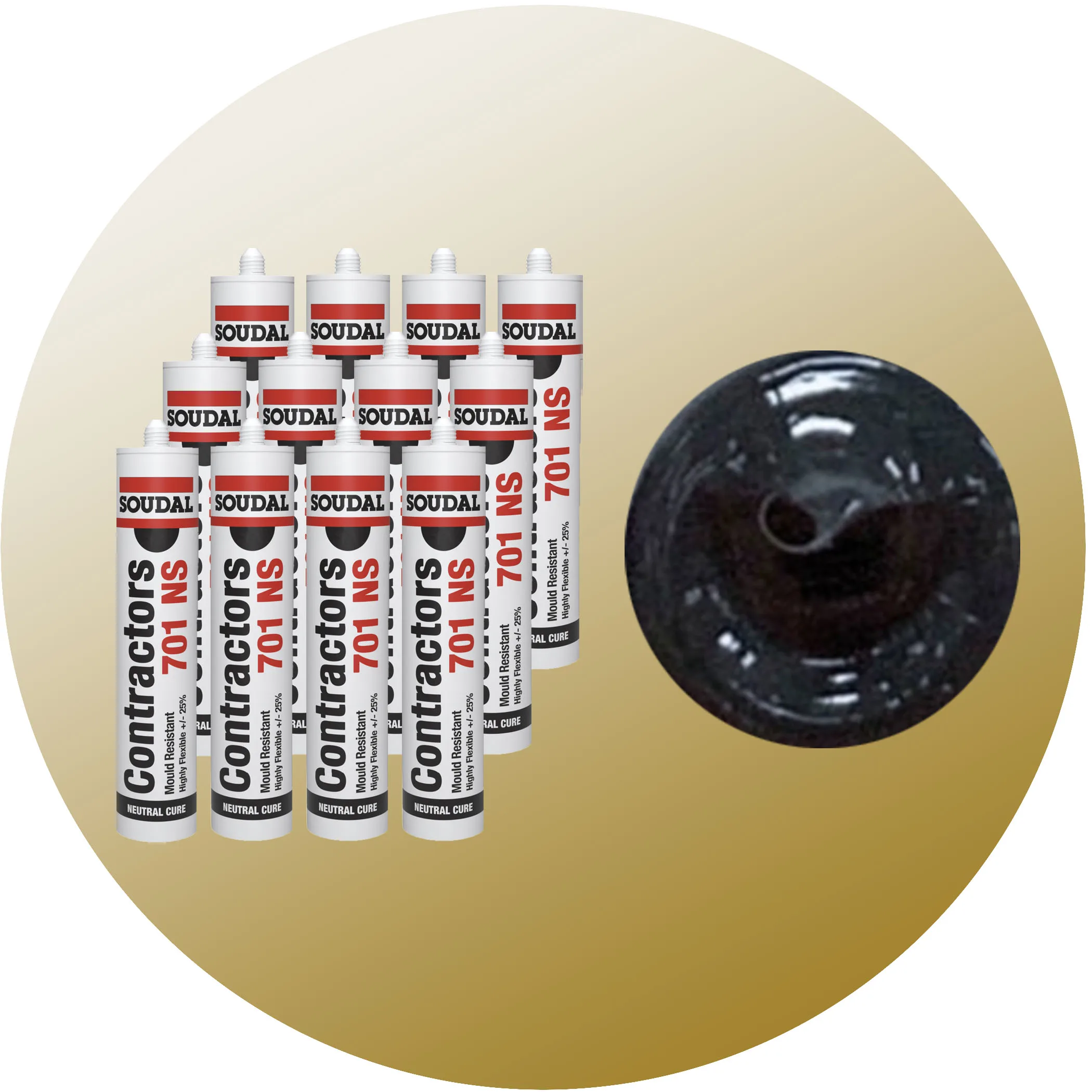 Soudal Contractors 701 NS Silicone - Charcoal 12 Pack Variation Image