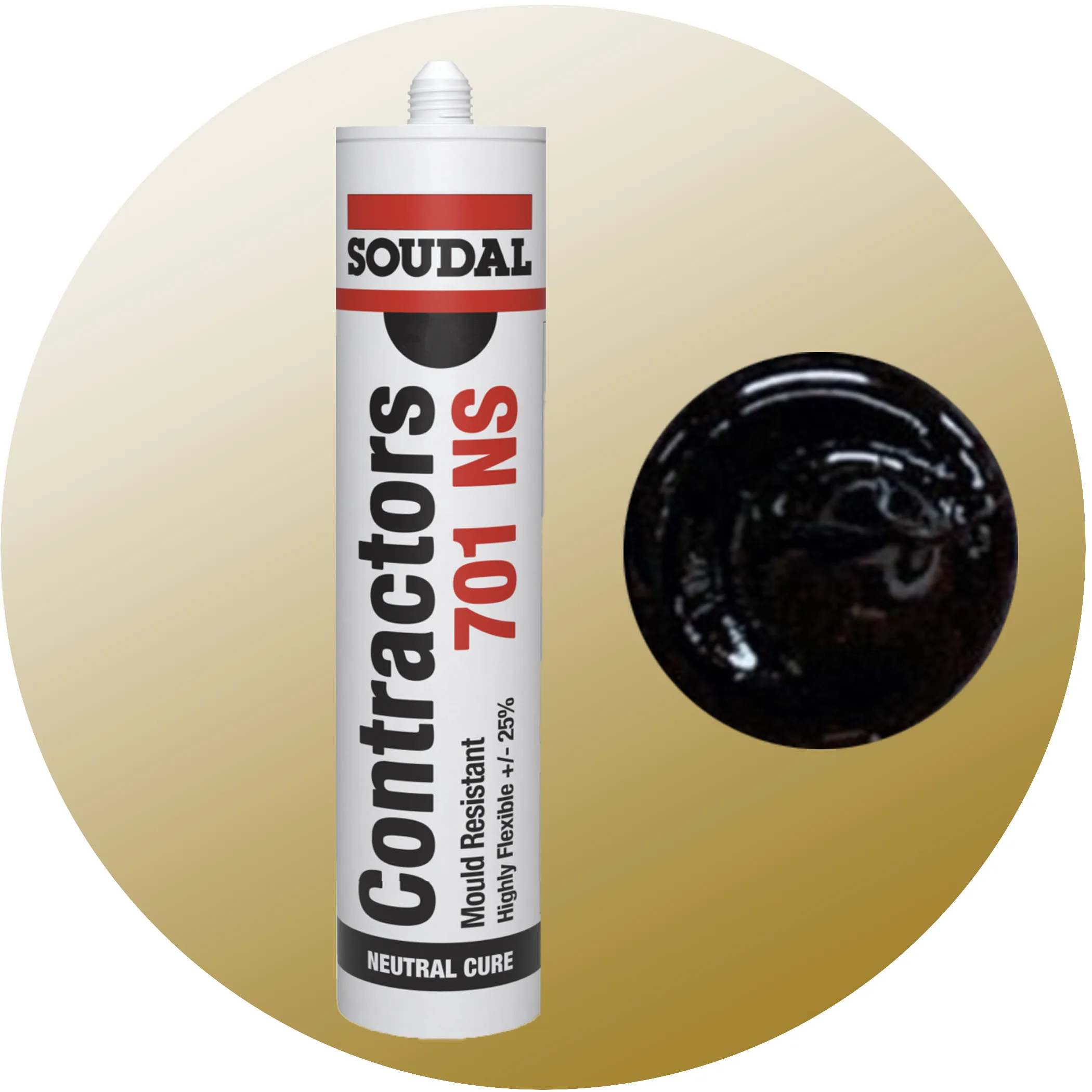 Soudal Contractors 701 NS Silicone - Black Single Cartridge Variation Image