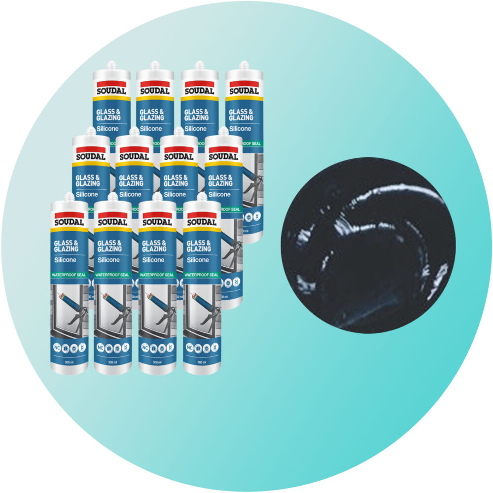 Soudal Glass and Glazing Silicone - Black 12 Pack Variation Image
