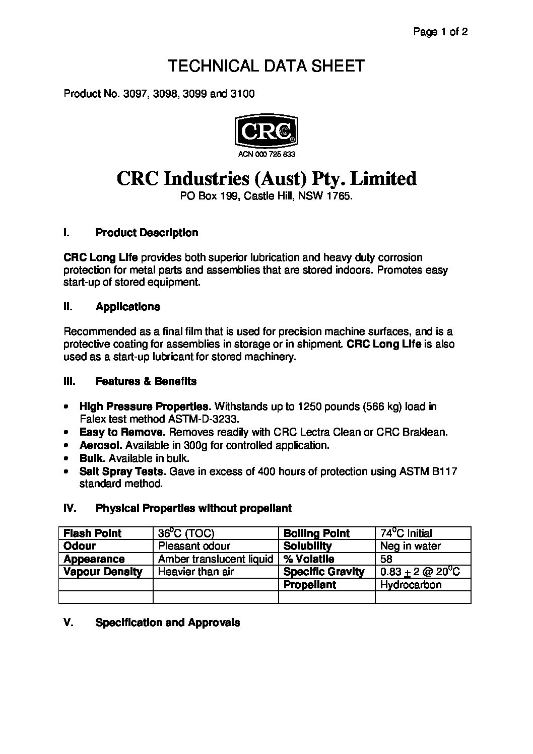 Technical Specifications