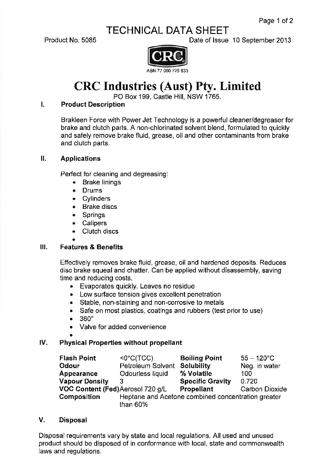 Technical Specifications