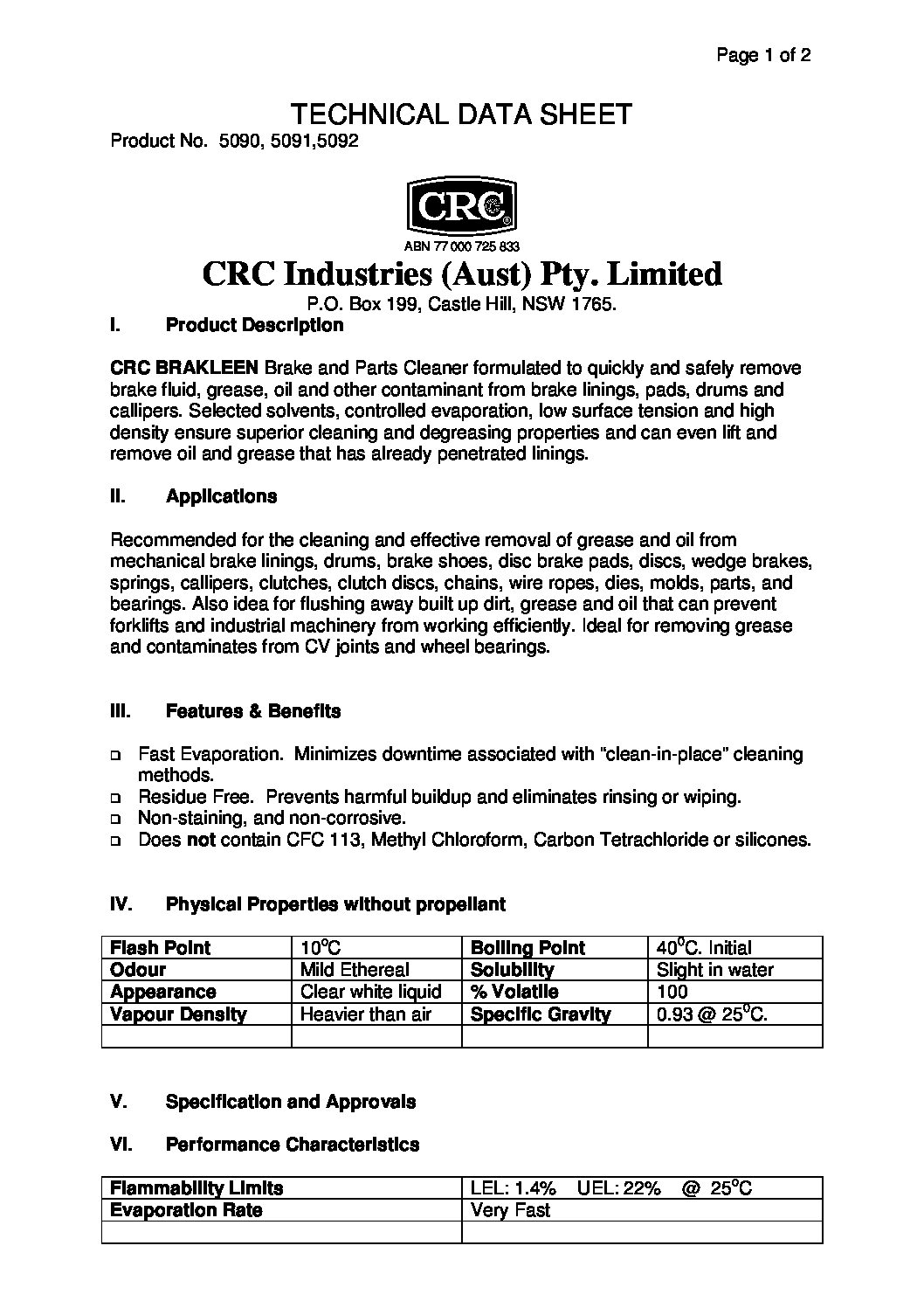 Technical Specifications