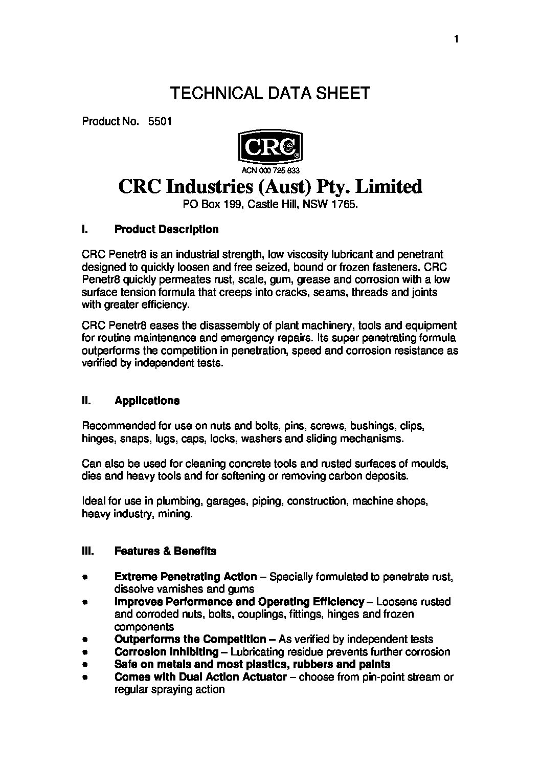 Technical Specifications