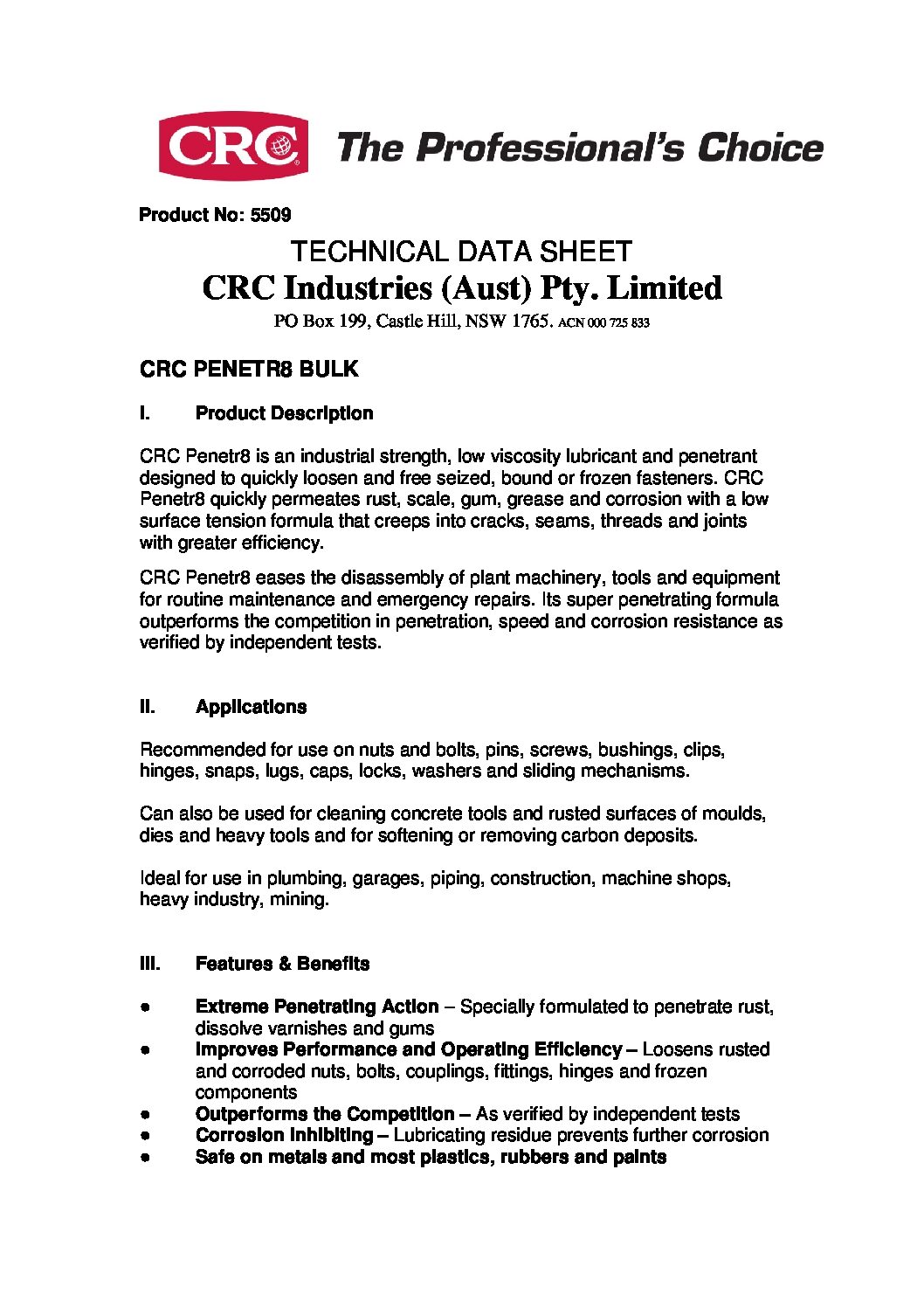 Technical Specifications