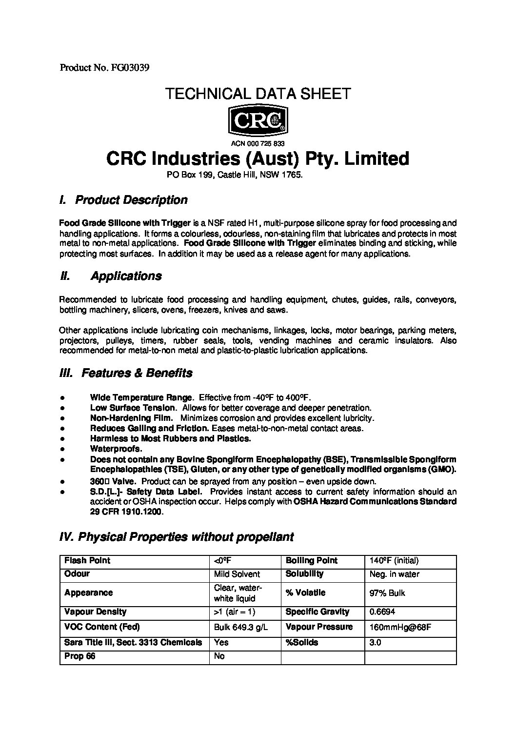 Technical Specifications
